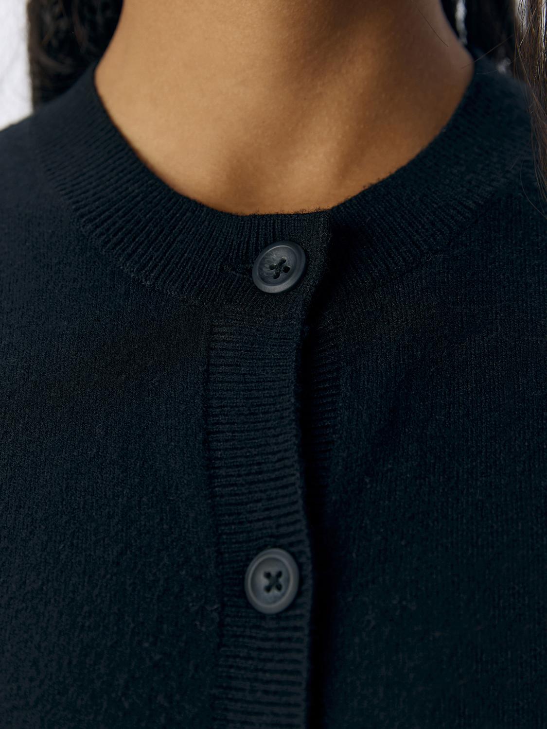 Objthess L/s Short Cardigan Noos Sort