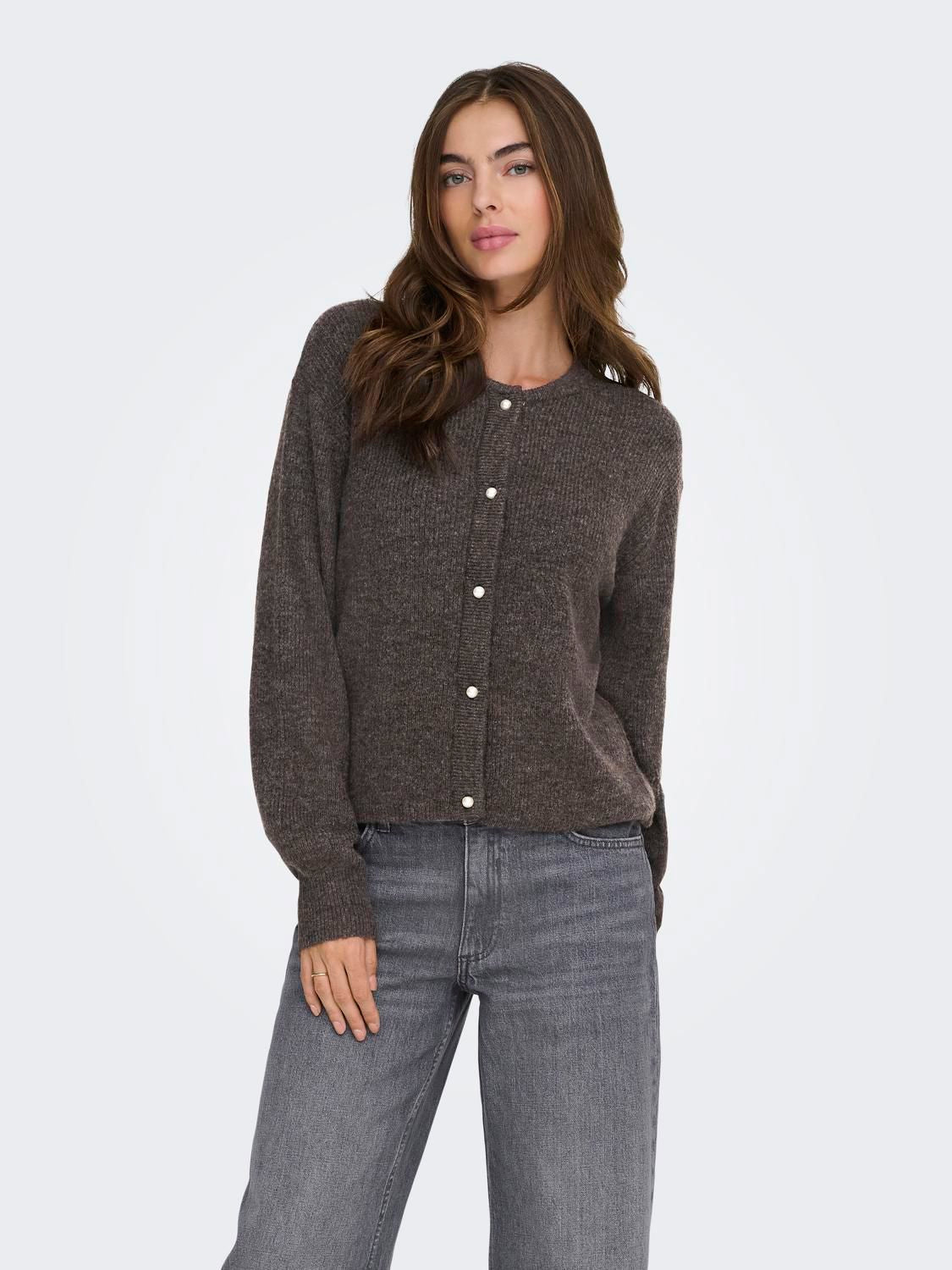 Jdylumi L/s Button Cardiga Knt Noos Grå
