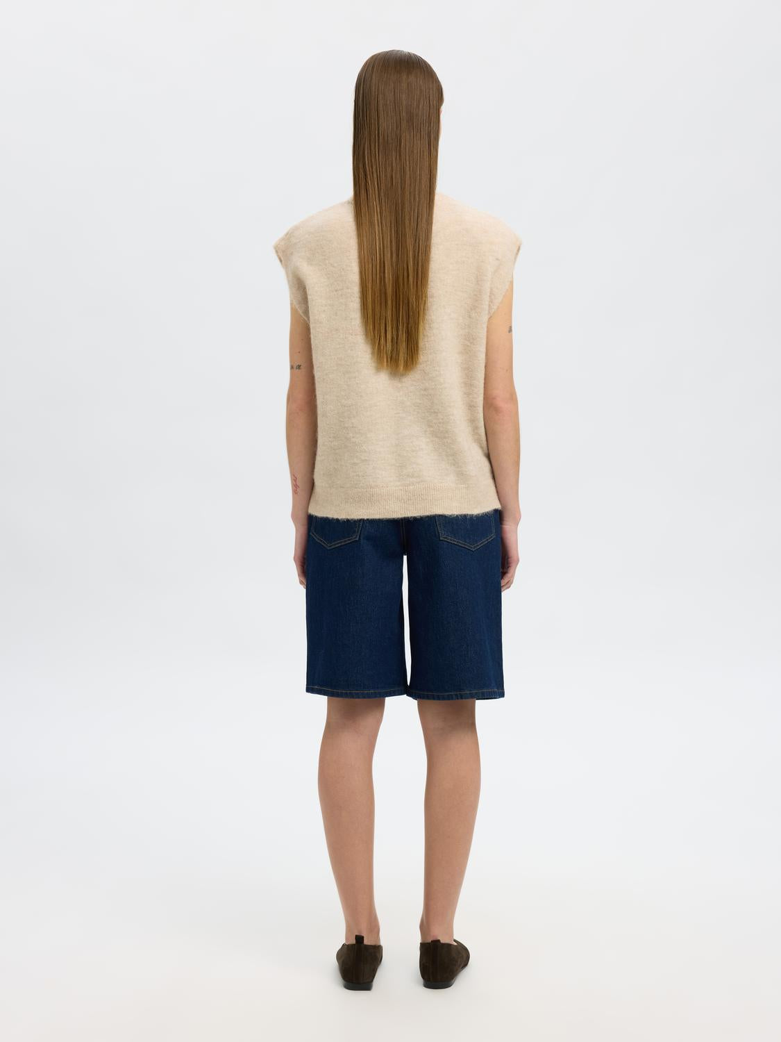 Slflulu Sl Knit Vest Grå