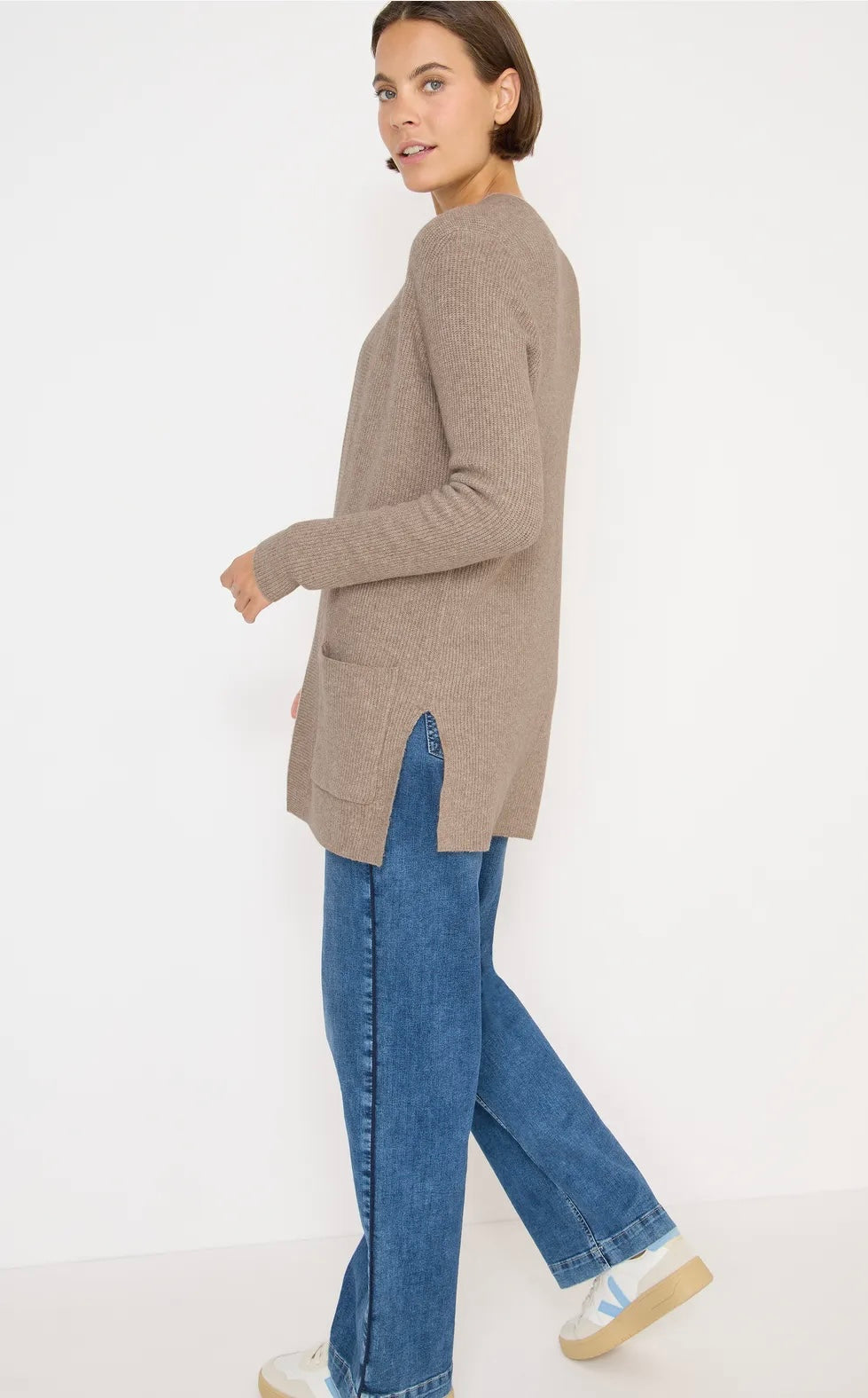 OPEN STRUCTURE CARDIGAN Beige