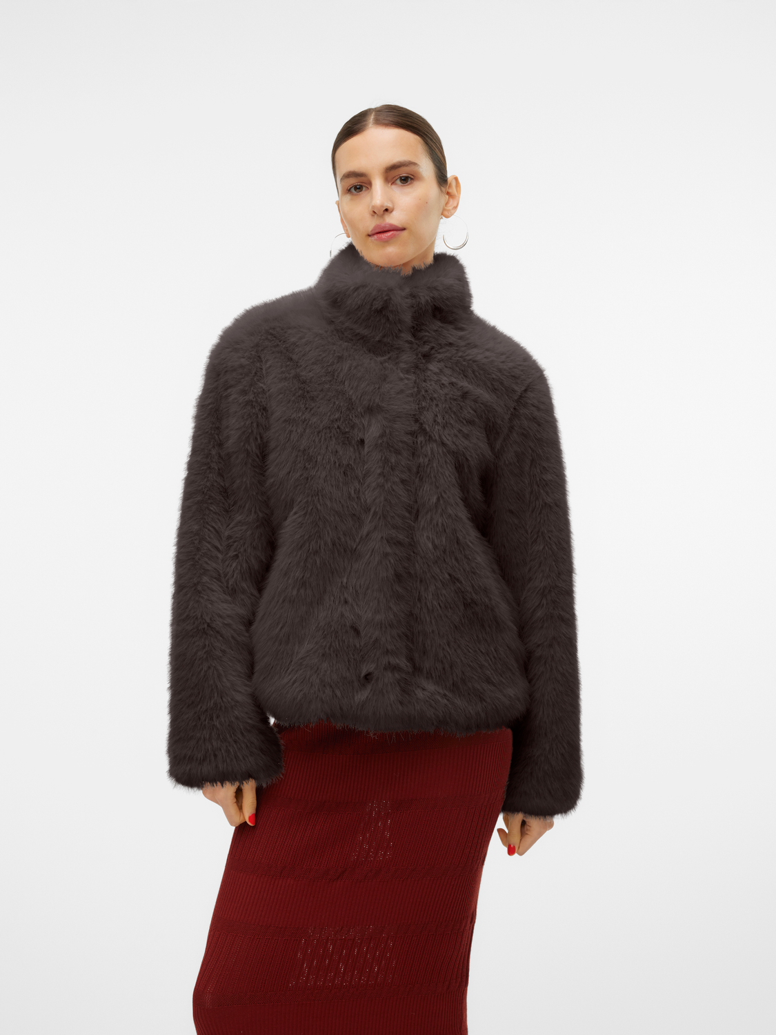 Vmmonroe Short Jacket Noos Mørkebrun