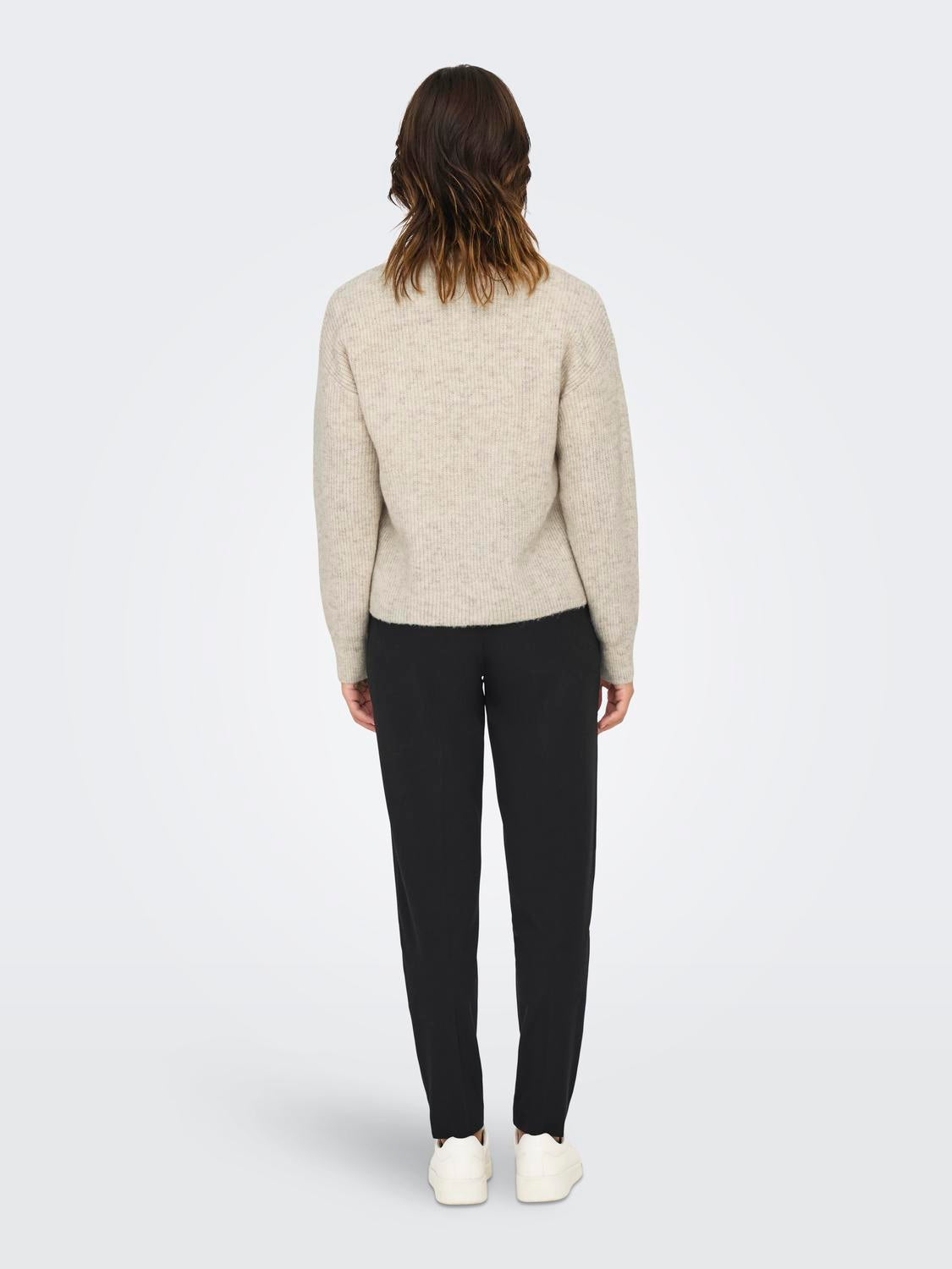 Onltokyo Solid L/s Zip Pullover Knt Noos Lysegrå