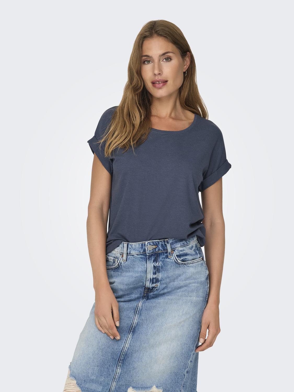 ONLMOSTER S/S O-NECK TOP NOOS JRS Mellomblå