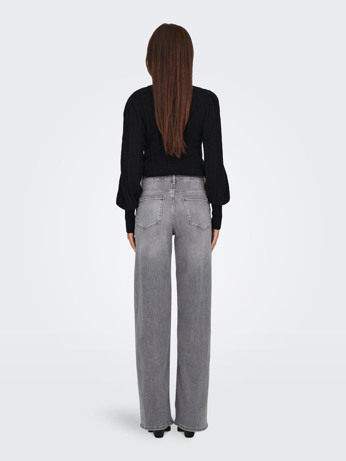 ONLMADISON BLUSH HW WID DNM REA0938 NOOS Lysegrå