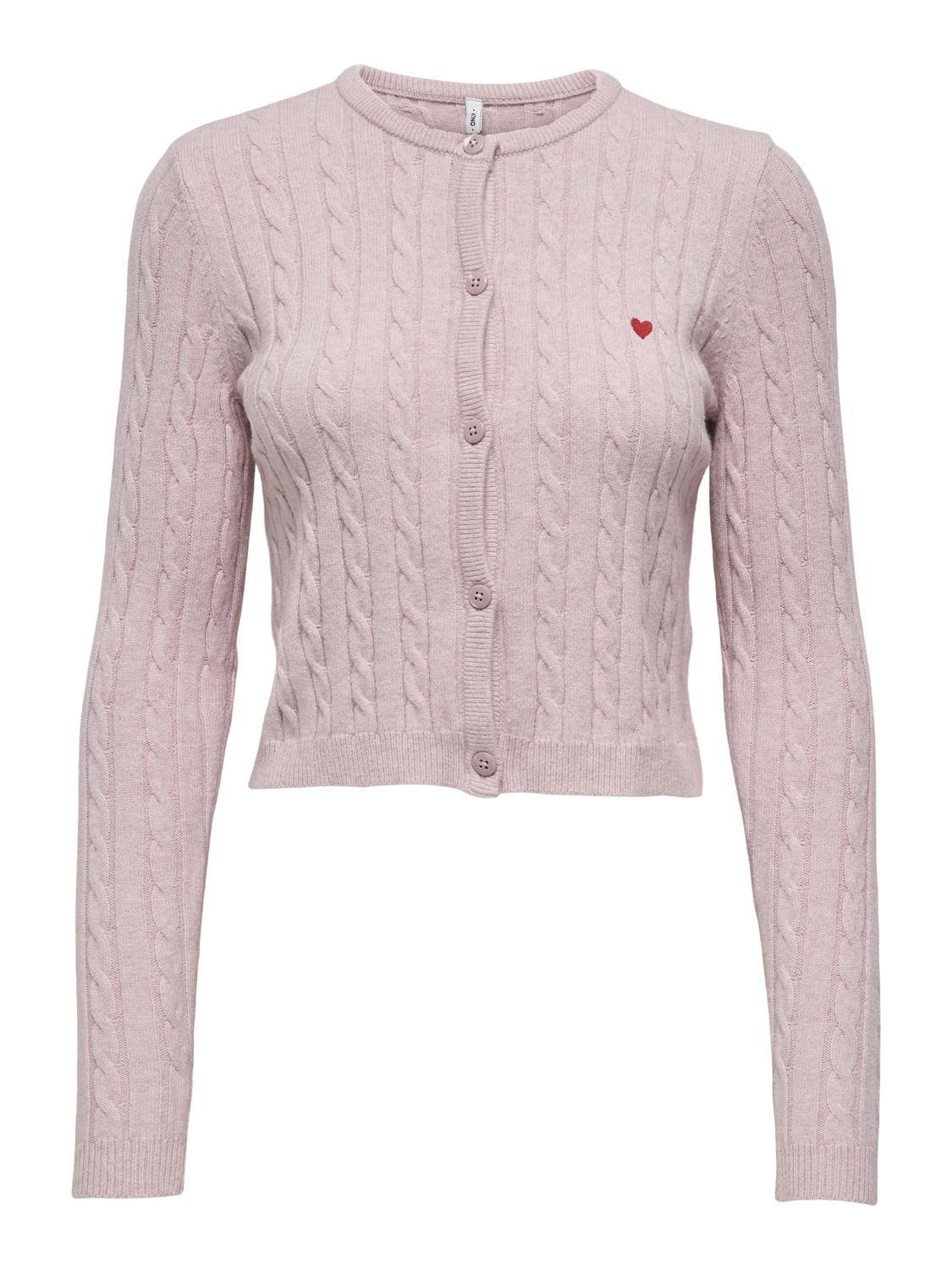 Onlkatia Ls Cable Button Cardigan Cc Knt Rosa