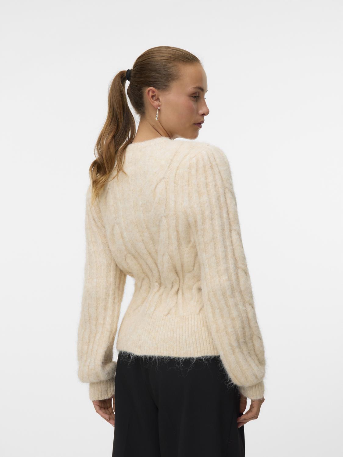 Vmlisa Ls String Cardigan Lcs Beige