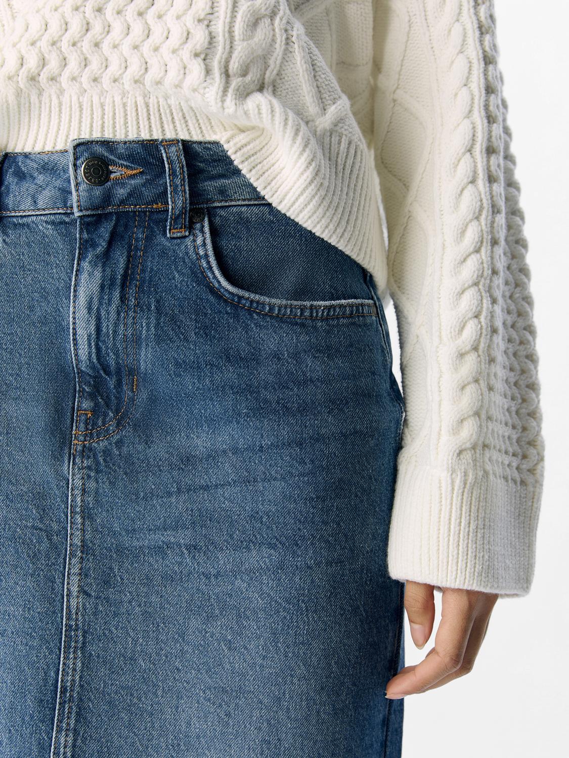 OBJELLEN HW SHORT DENIM SKIRT NOOS Mellomblå