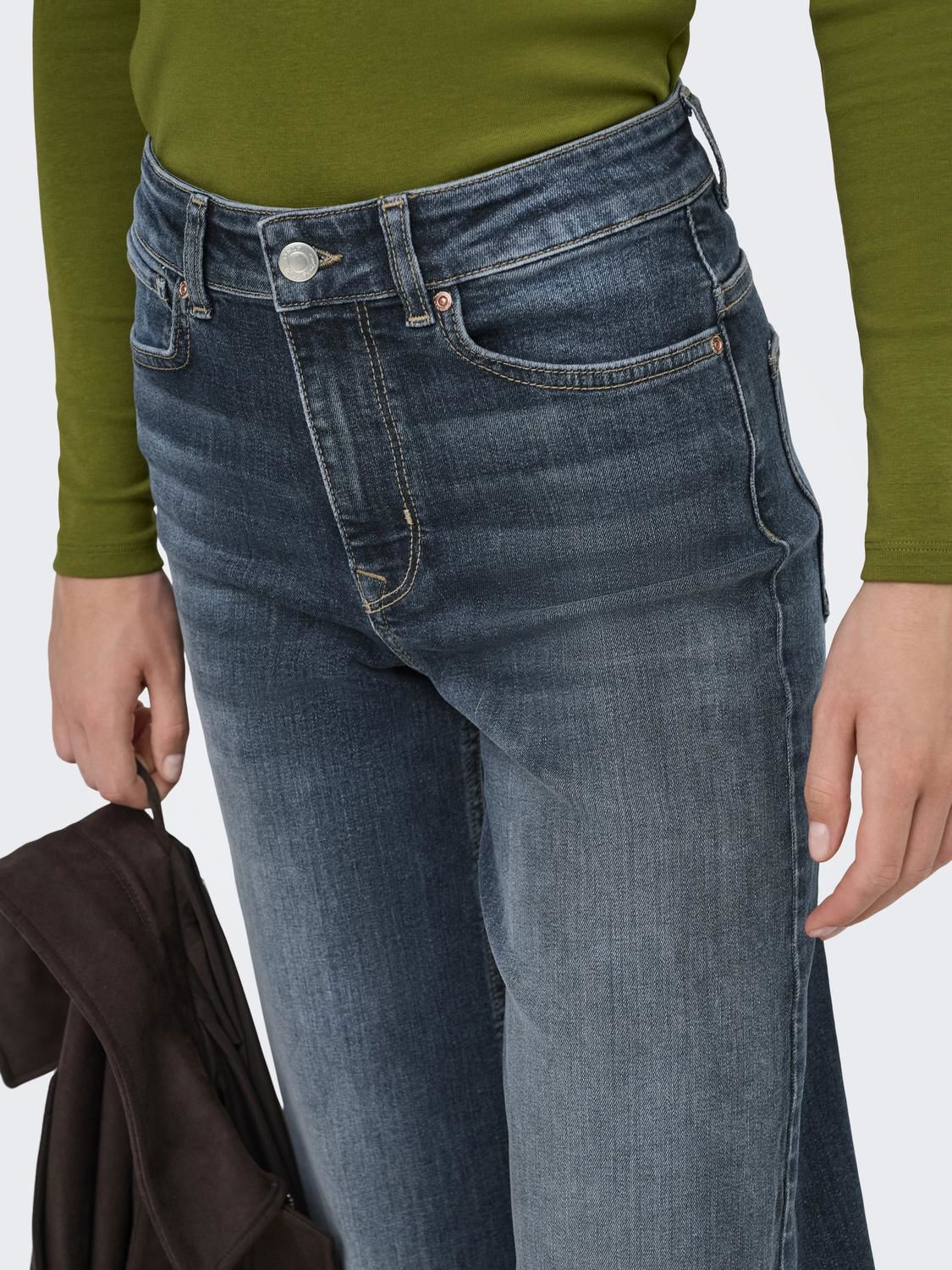 Onlmadison Blush Hw Wide Dnm Dot529 Noos Blå