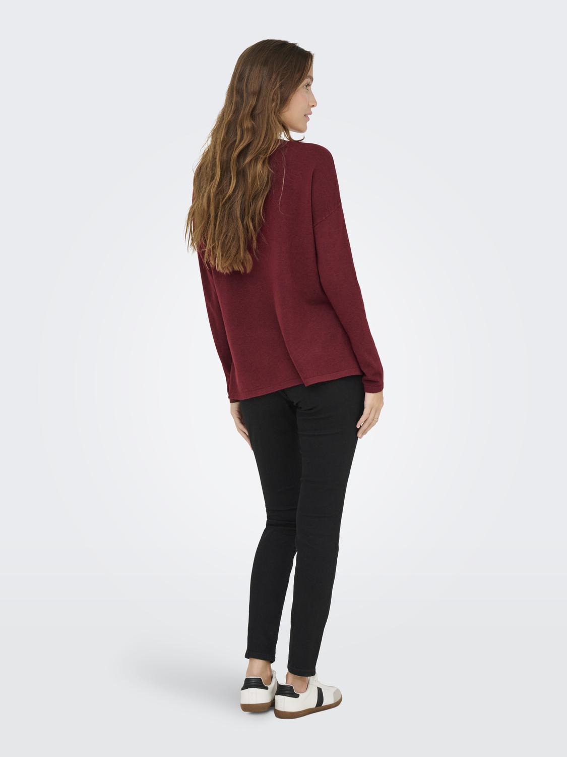 Onlamalio Life Ls V-Neck Knt Mørkelilla