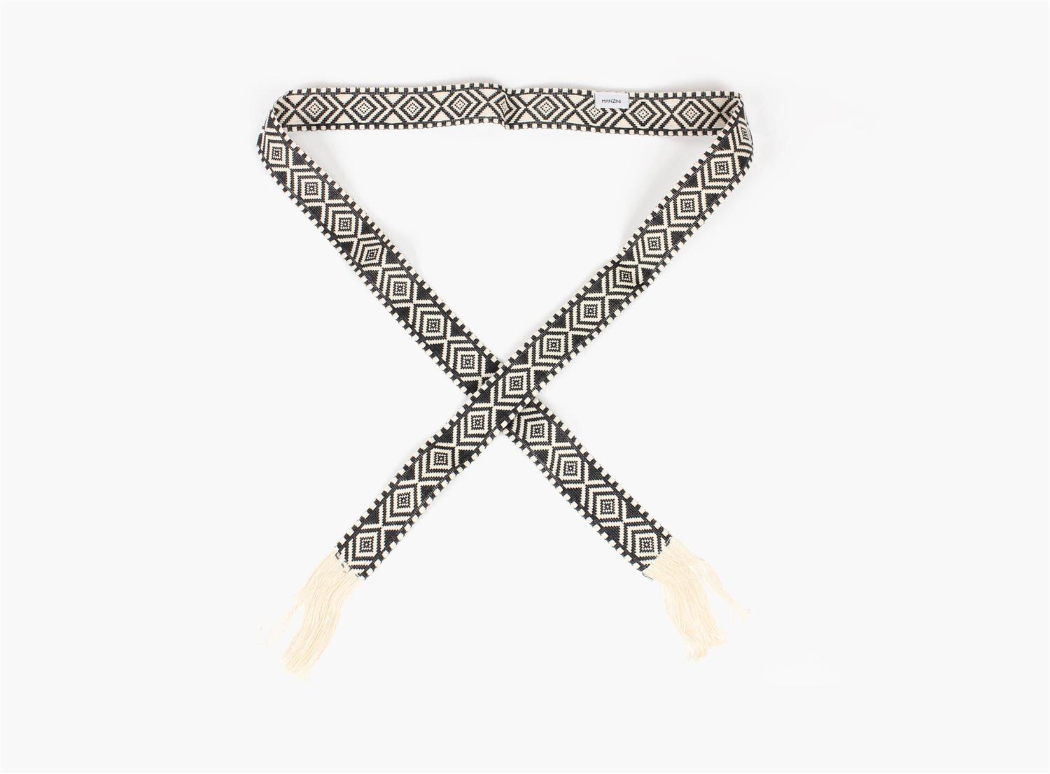 MANZINI Knytebelte med Frynser Svart