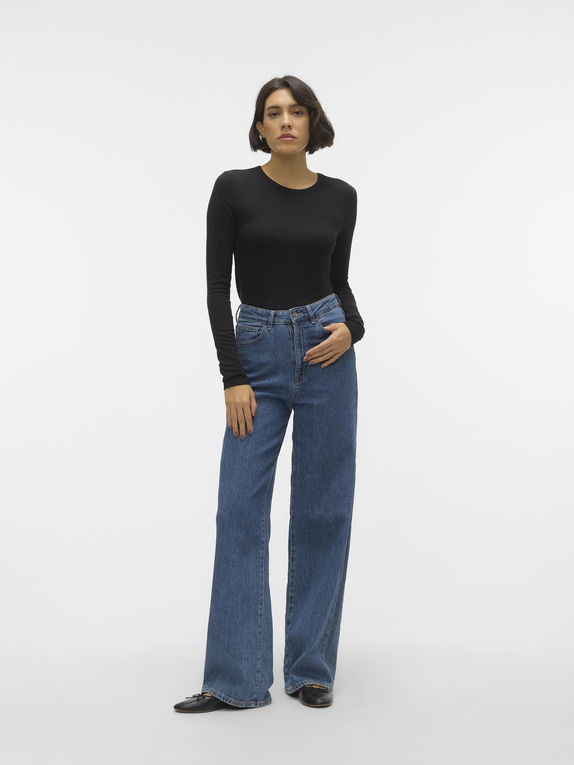 AWIRWINA LS O-NECK TOP NOOS Svart