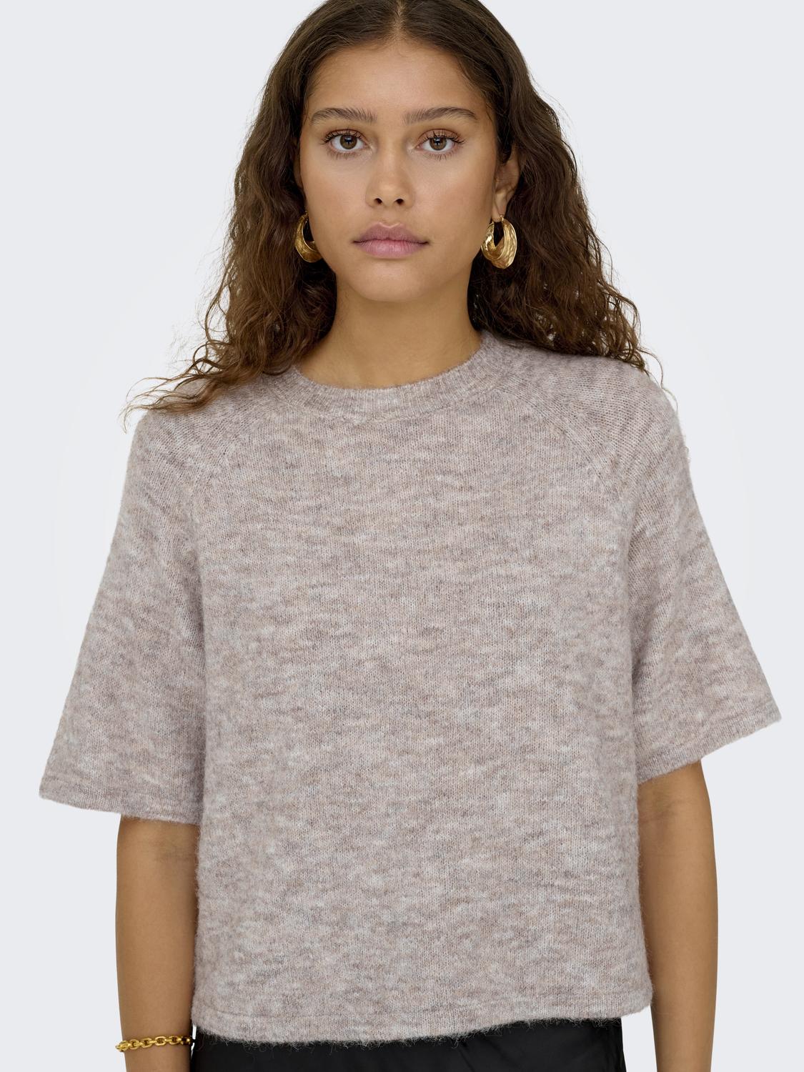 Onlazu 2/4 Raglan O-Neck Knt Beige