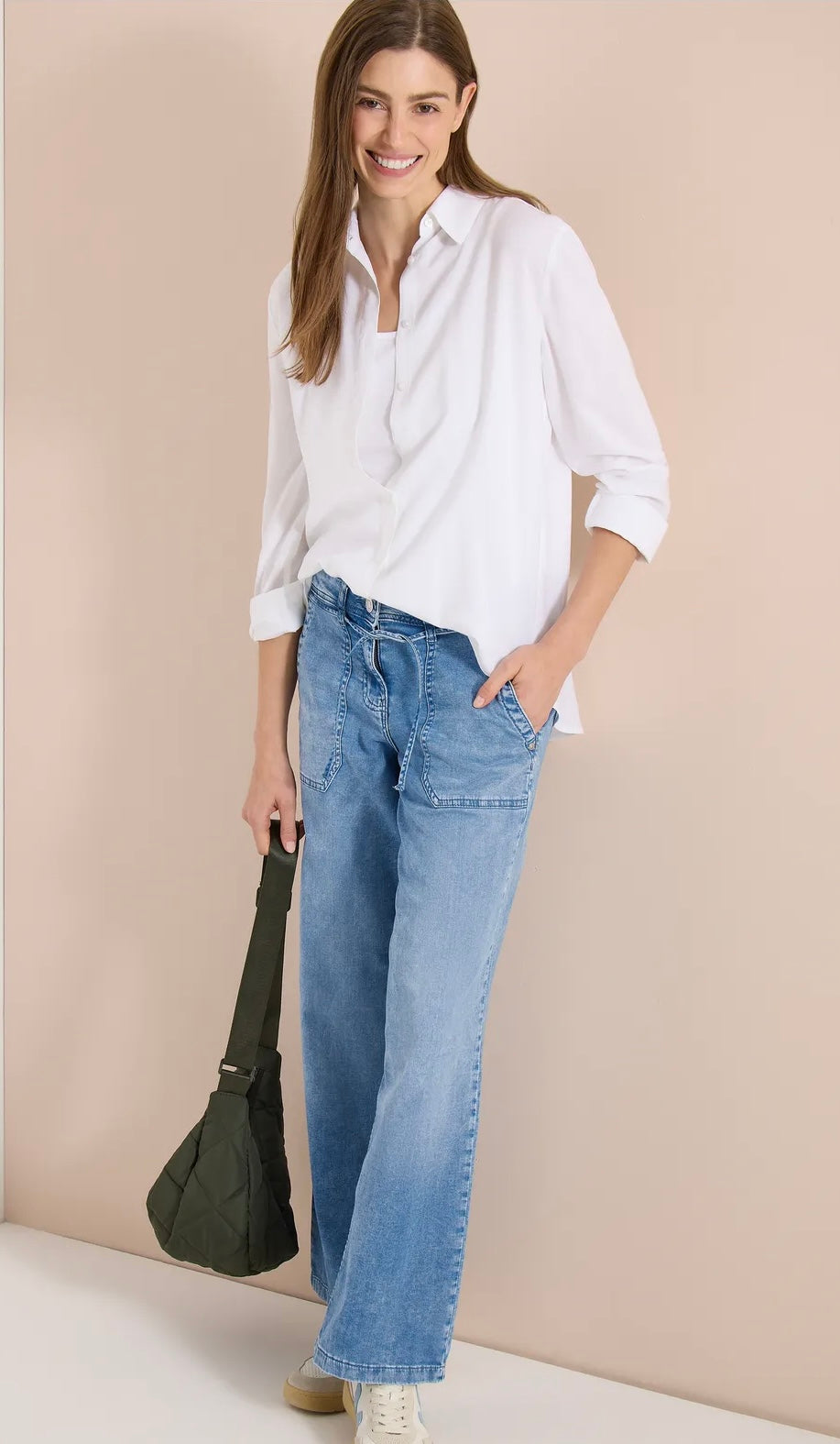 Neele flare drapey Blå