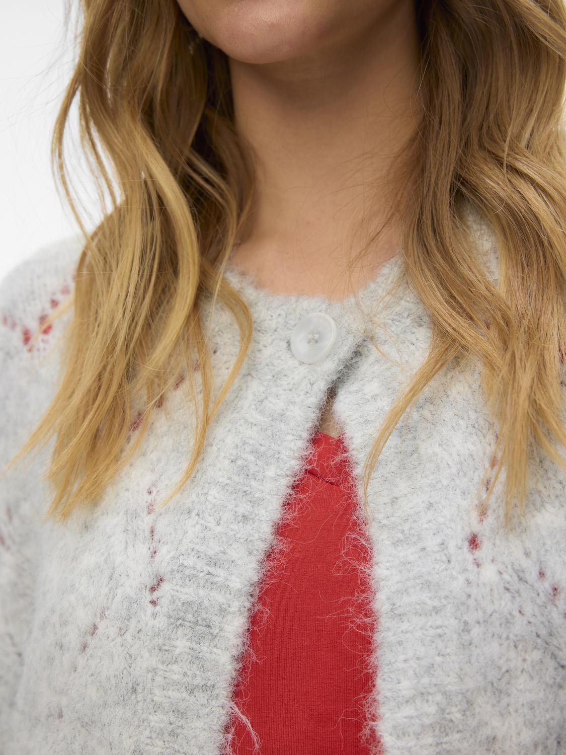 Vmshell Ls O-Neck Onebutton Cardigan Boo Grå