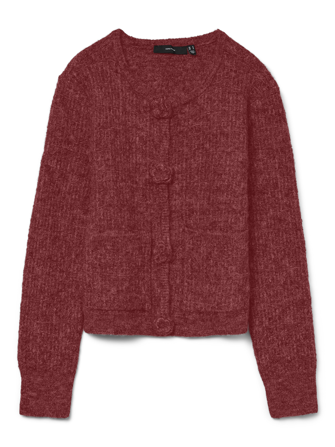 VMBLOSSOM LS O-NECK CARDIGAN BOO Mørkerød