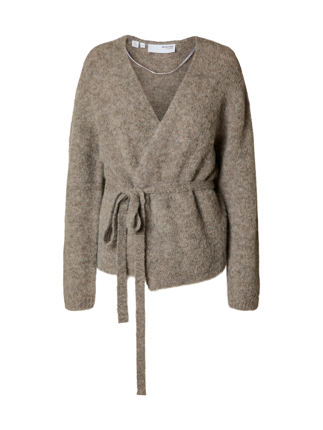 Slfgabella Ls Knit Belt Cardigan Mørkegrå