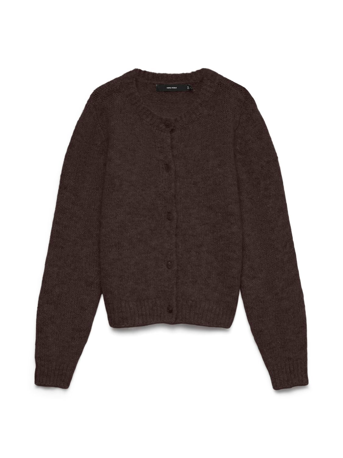 Vmnovah Ls O-Neck Button Cardi Ga Noos Brun