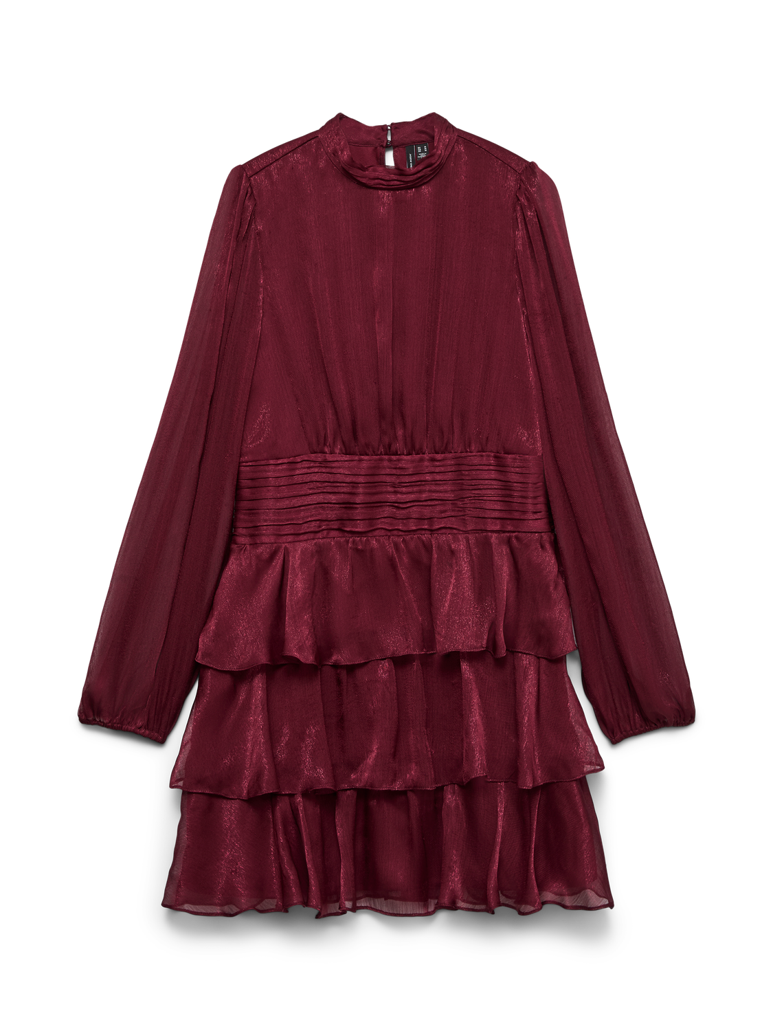 Vmlauren Ls Short Dress Wvn Exp Rød