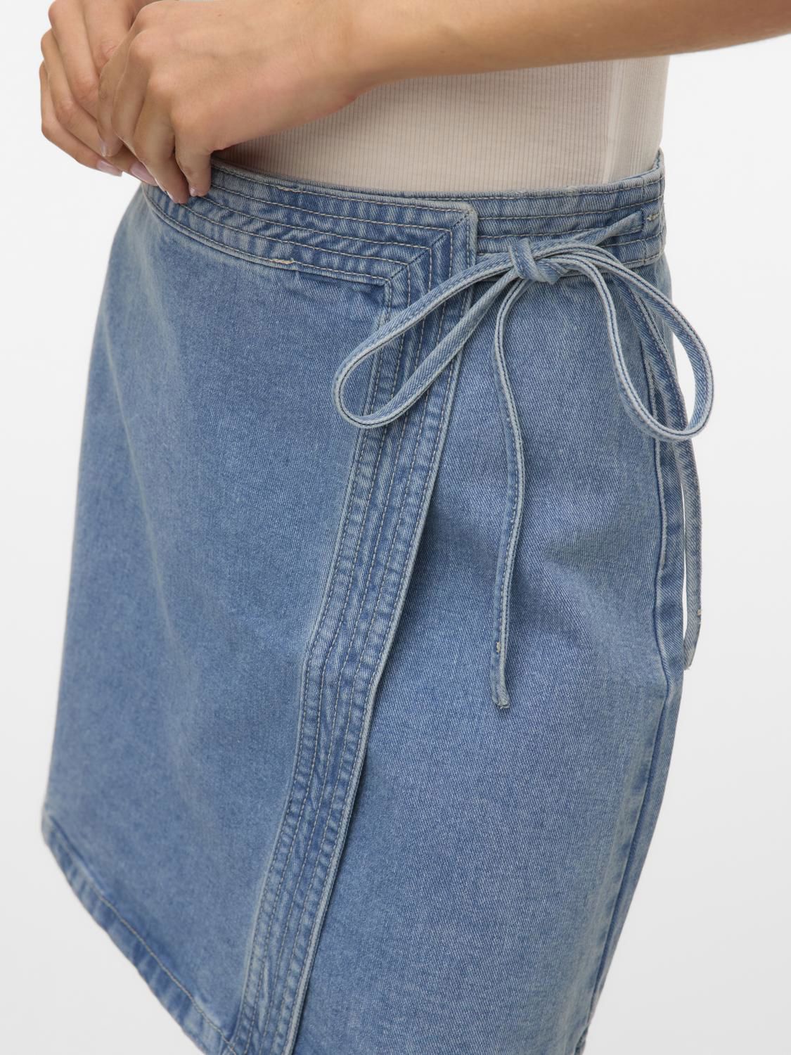 Vmliza Mr Short Denim Wrap Skirt Ga Noos Blå