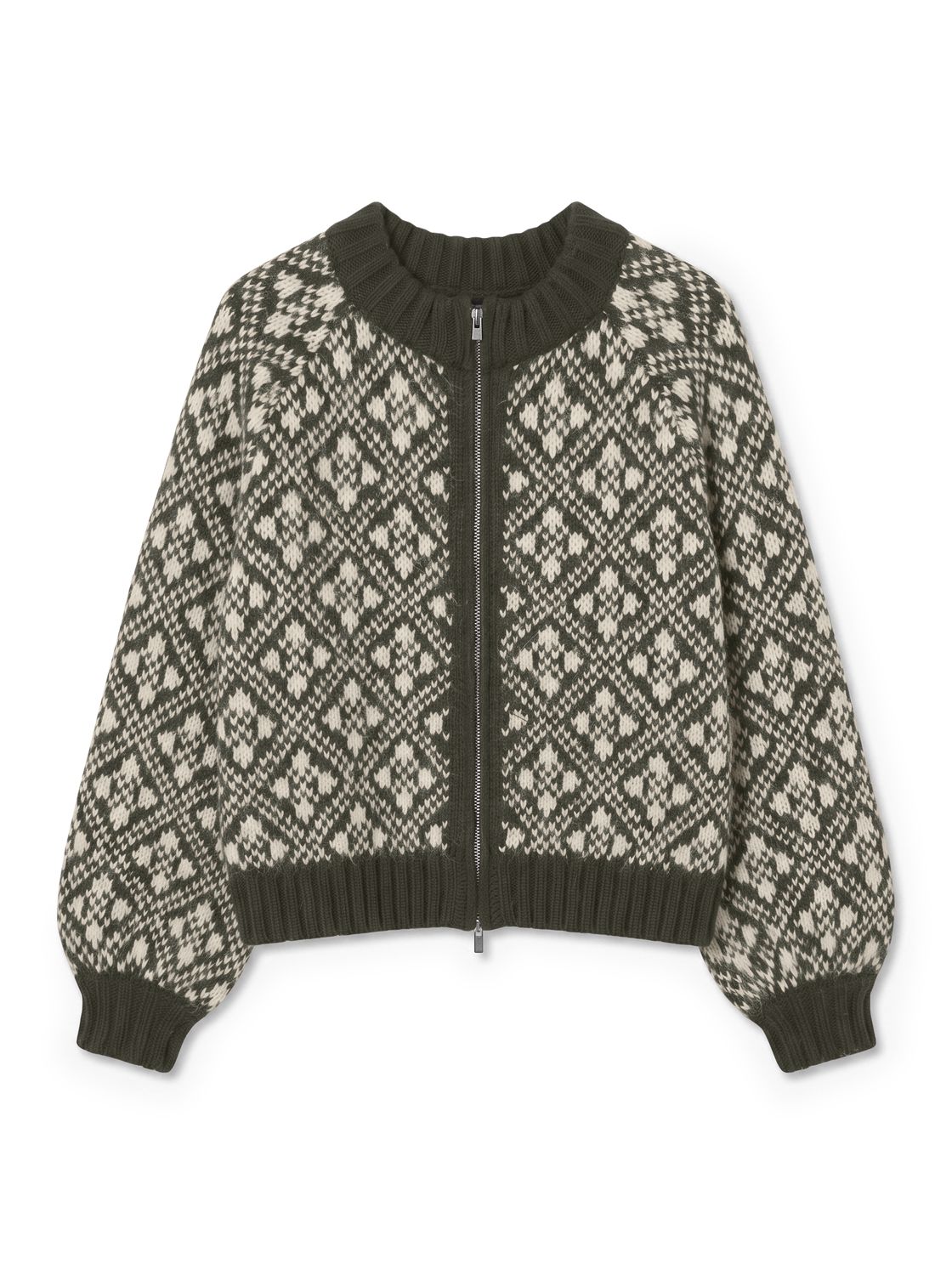 Vminga Ls O-Neck Zip Cardigan Lcs Grønn