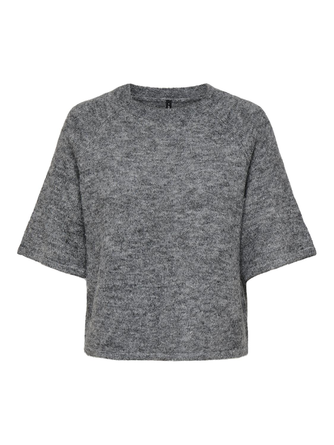 Onlazu 2/4 Raglan O-Neck Knt Grå
