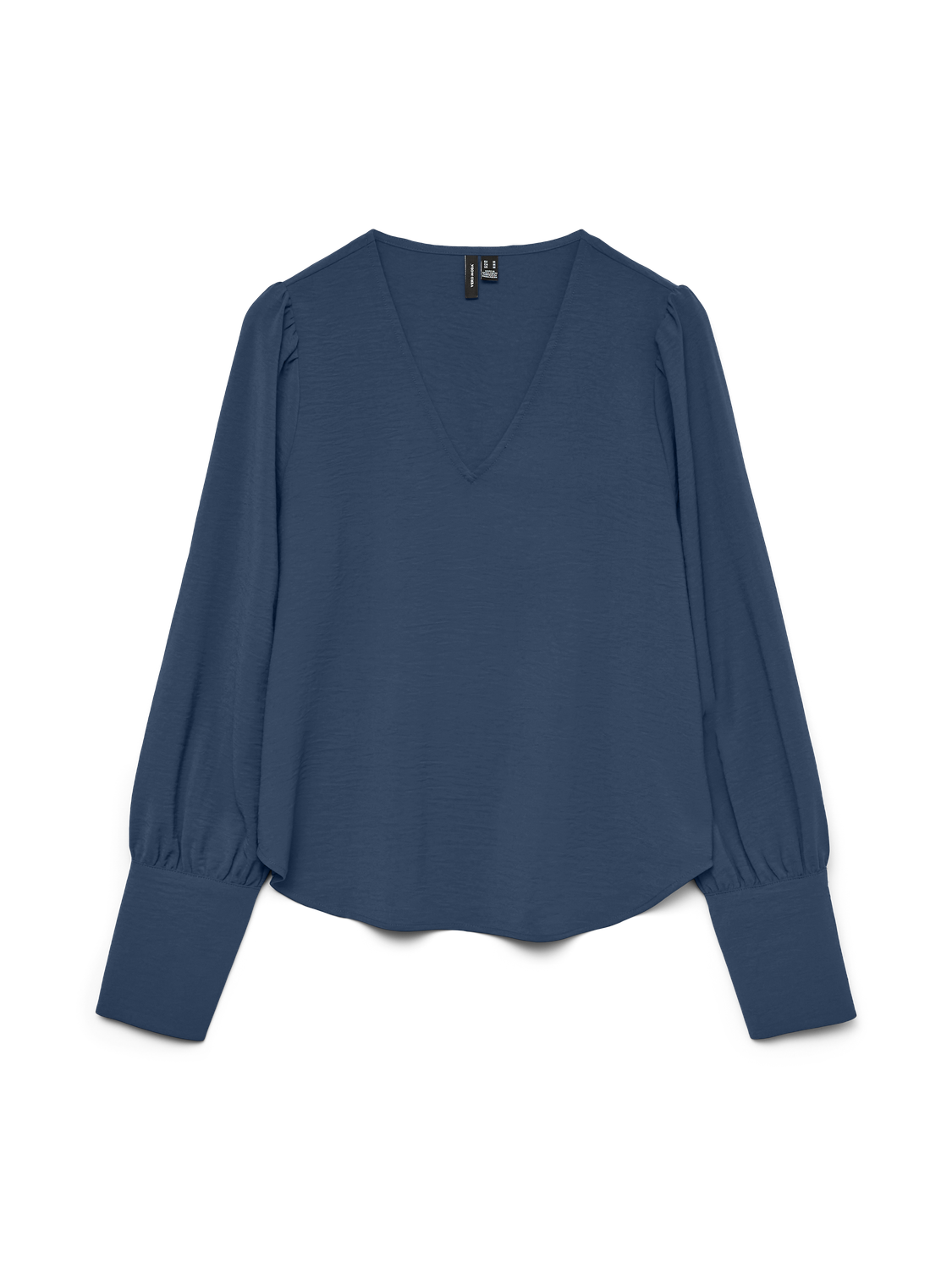 Vmesme Ls V-Neck Top Wvn Ga Blå