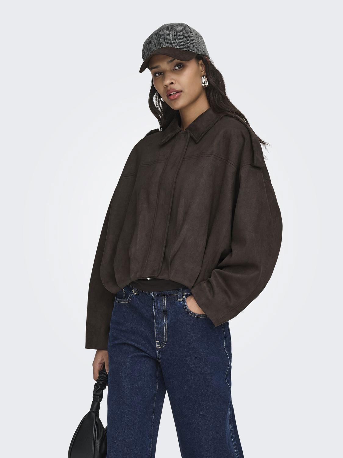 Jdynia Faux Suede Bat Jacket Otw Noos Brun
