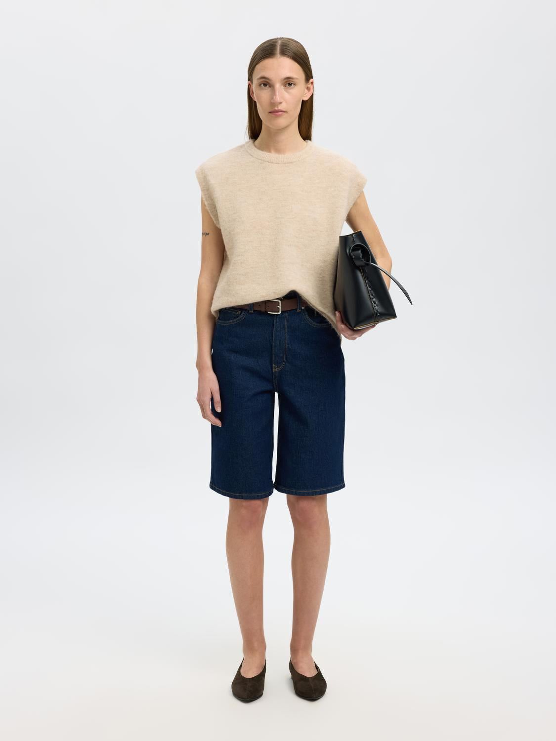 Slflulu Sl Knit Vest Grå