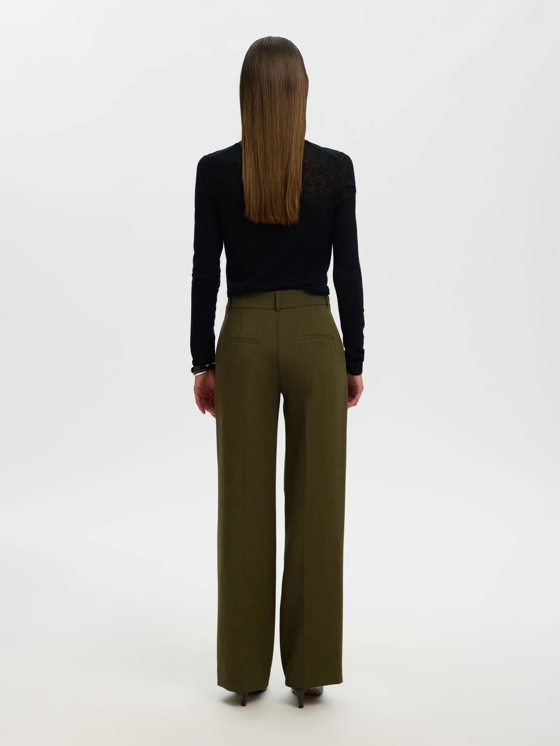 Slwrita Mw Wide Pant Mel Noos Grønn