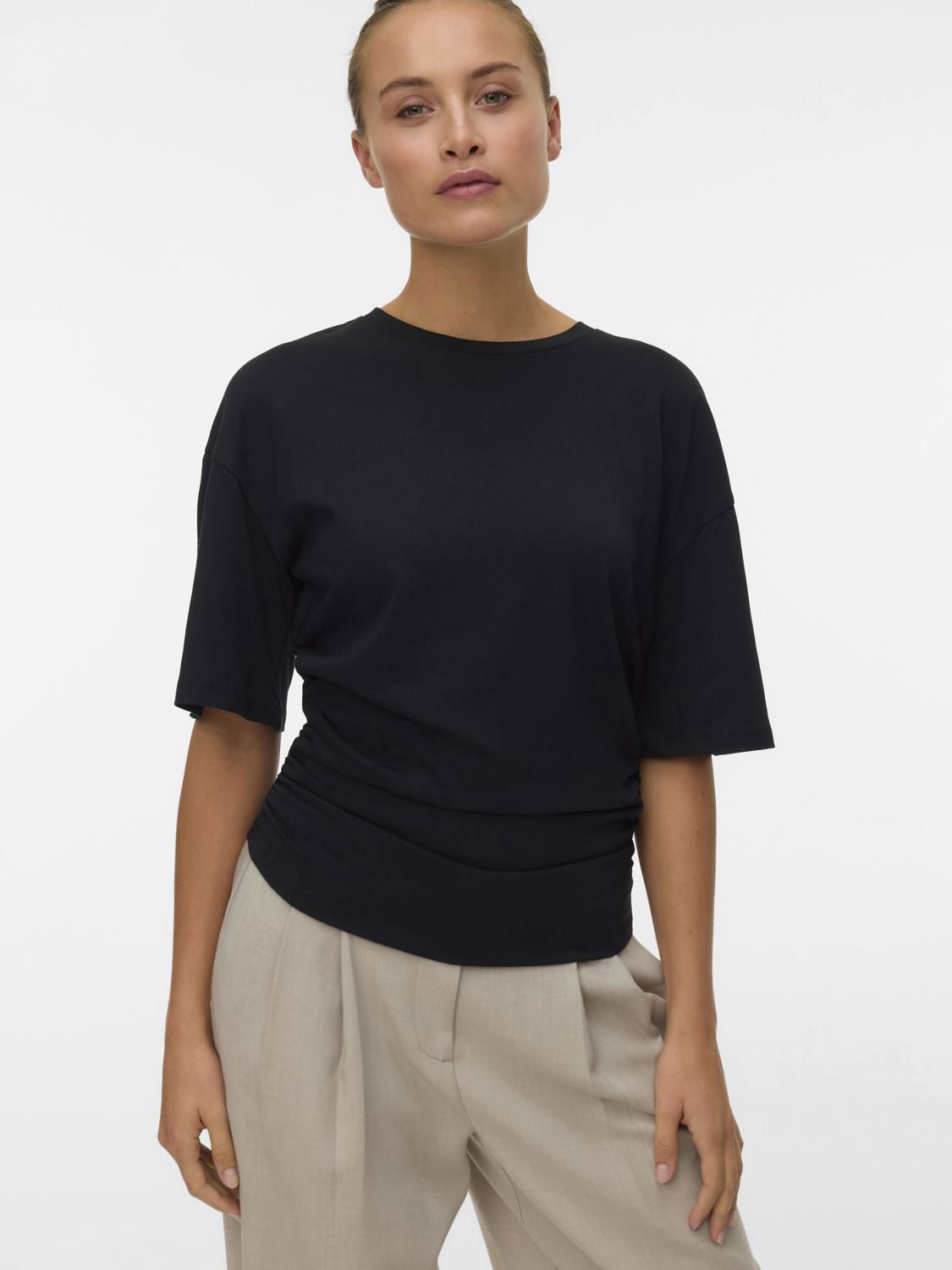 Awnavaro 2/4 O-Neck Top Noos Sort