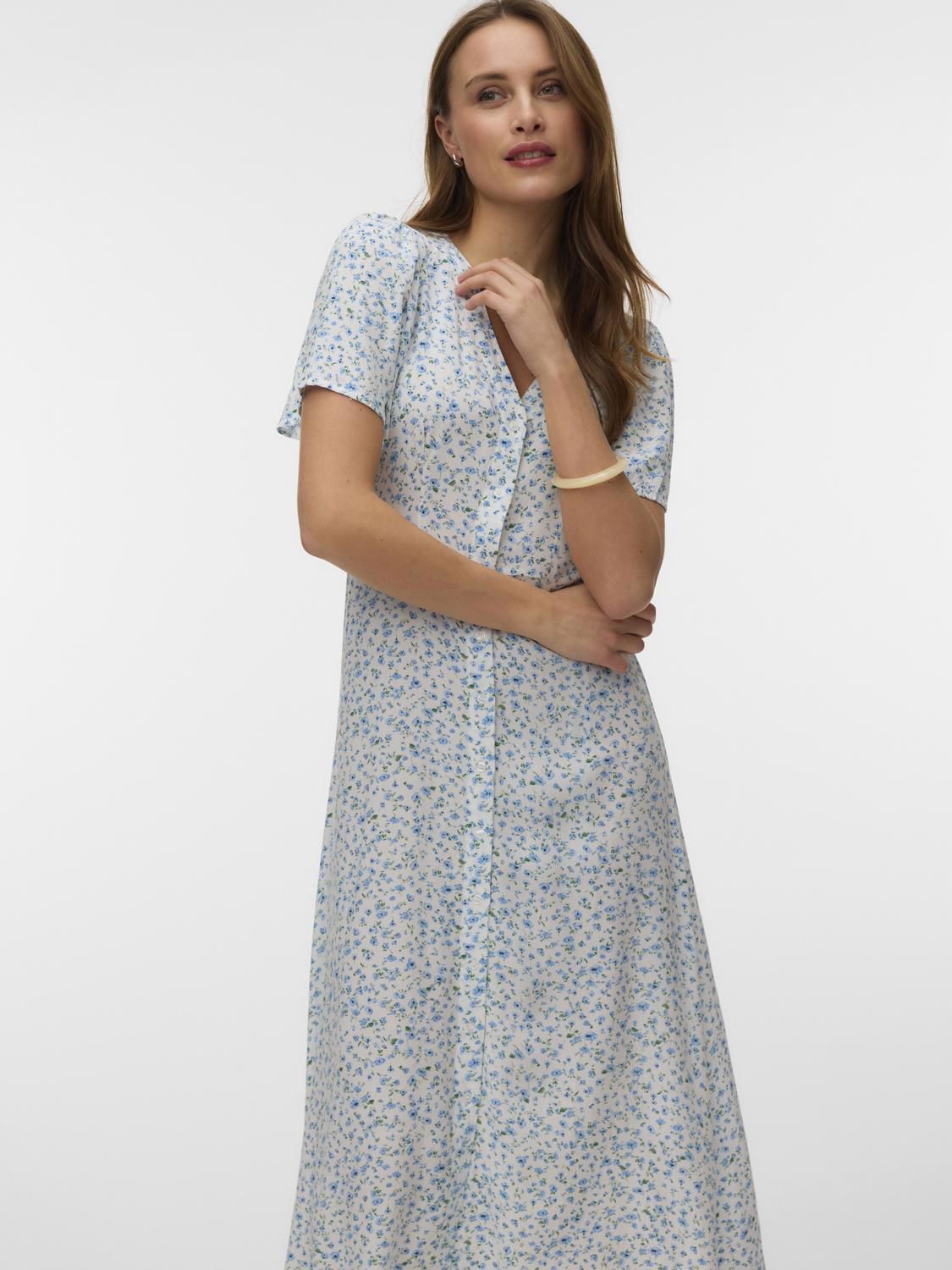 Vmalba Ss Calf Dress Wvn Noos Blå