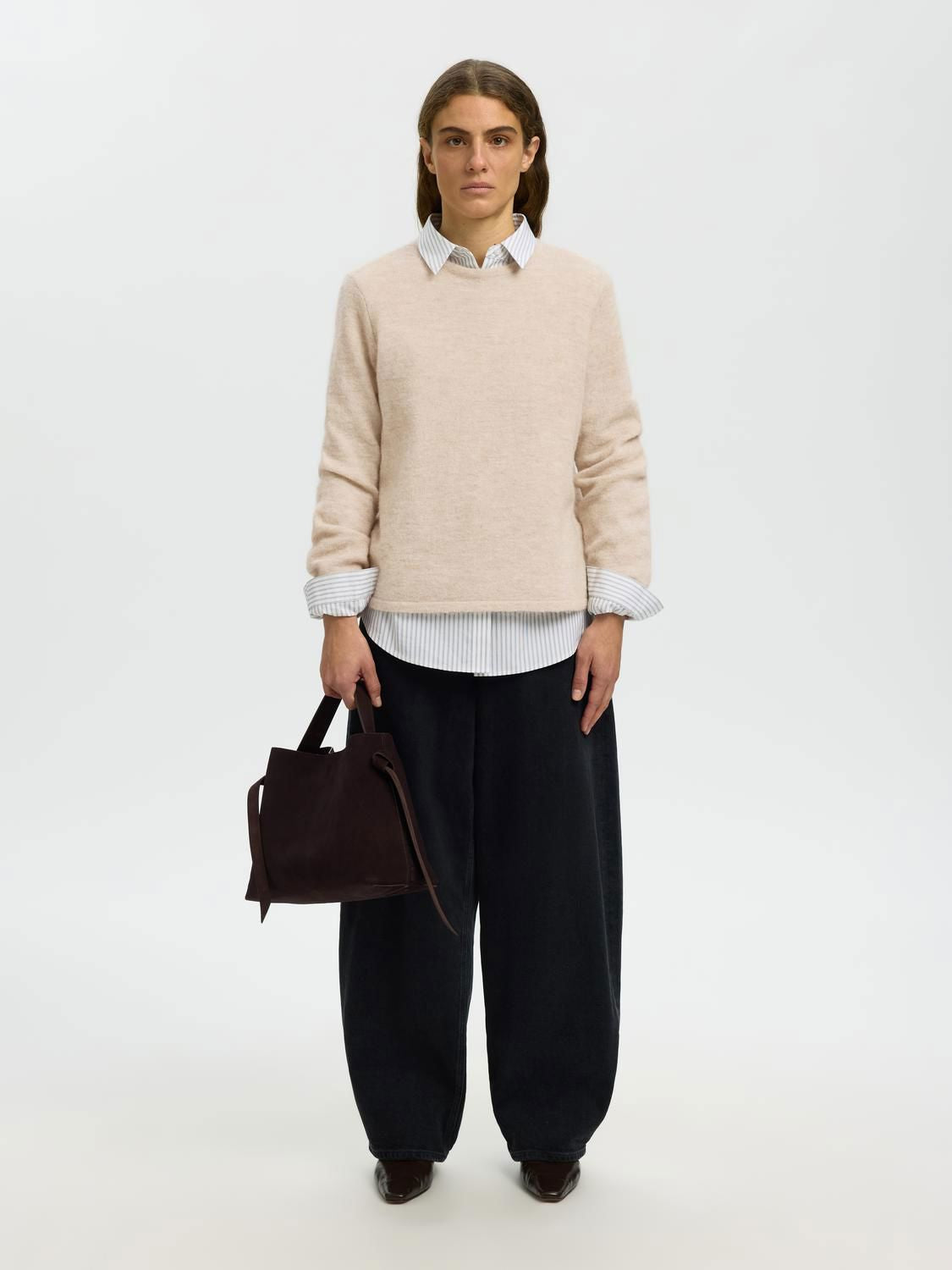 Slwlulu New Ls Knit O-Neck Noos Beige