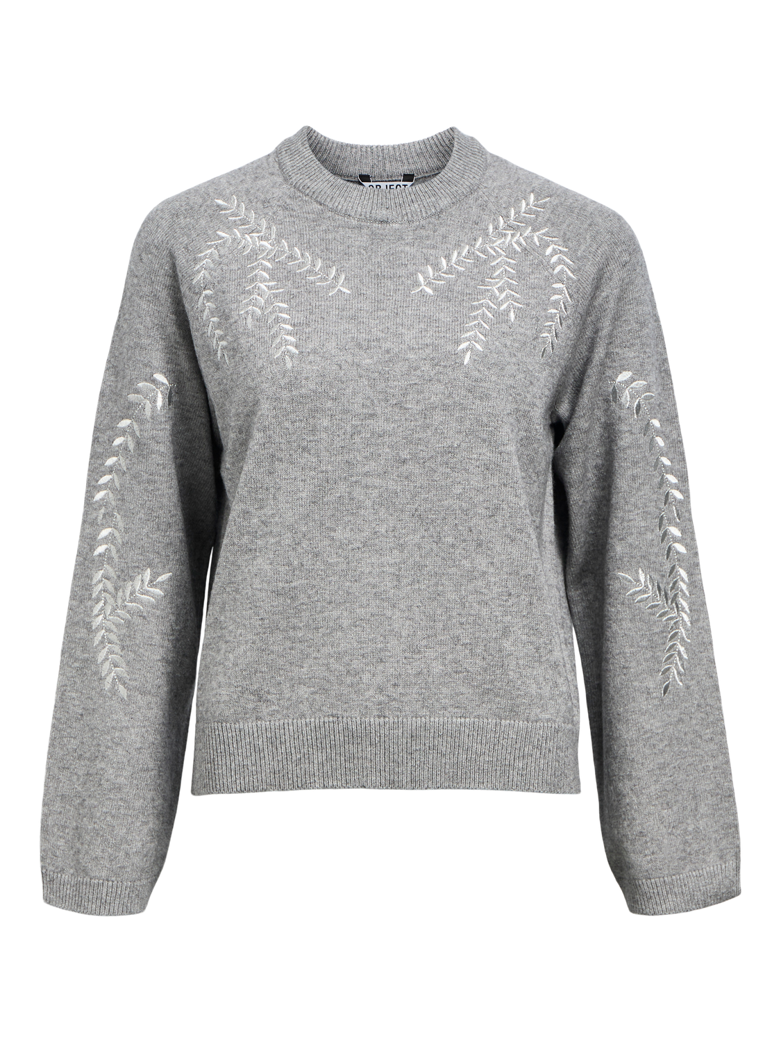 Objlaney Rubin Ls Pullover Noos Mellomgrå