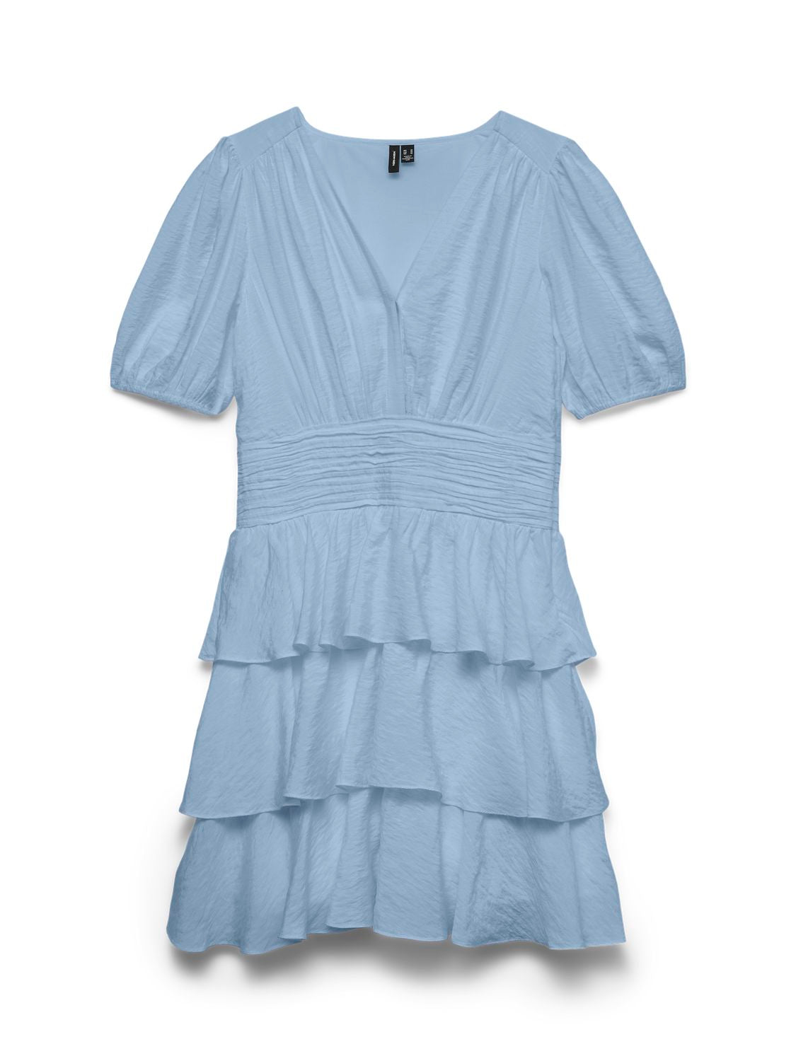 Vmlise 2/4 V-Neck Short Dress Wvn Exp Blå