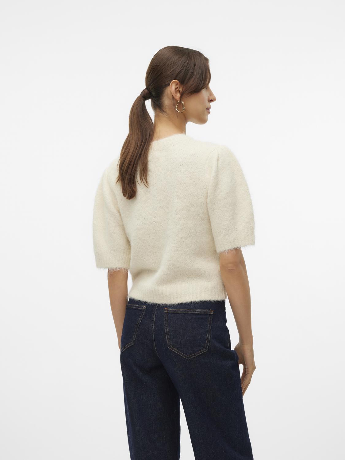 VMNOVAH SS O-NECK PUFF PULLOVER GA NOOS Lysegrå