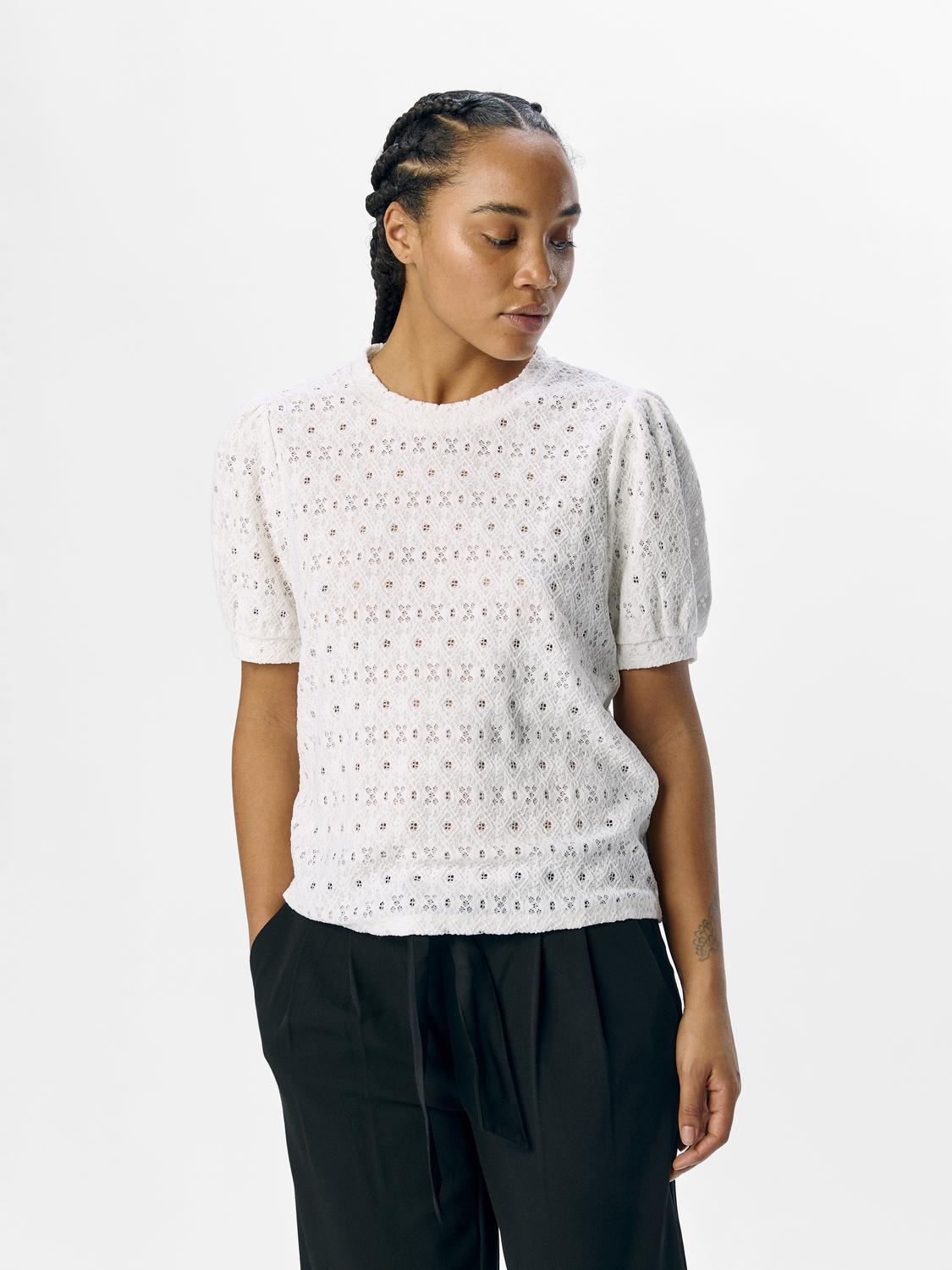 OBJLAILA S/S RE TOP NOOS Hvit