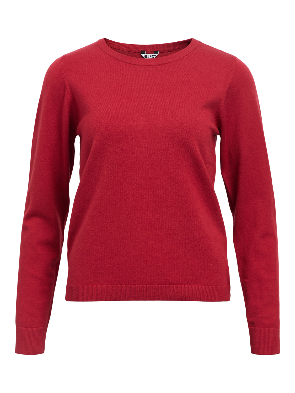 Objthess L/s O-Neck Knit Pullover Noos Mørkerød