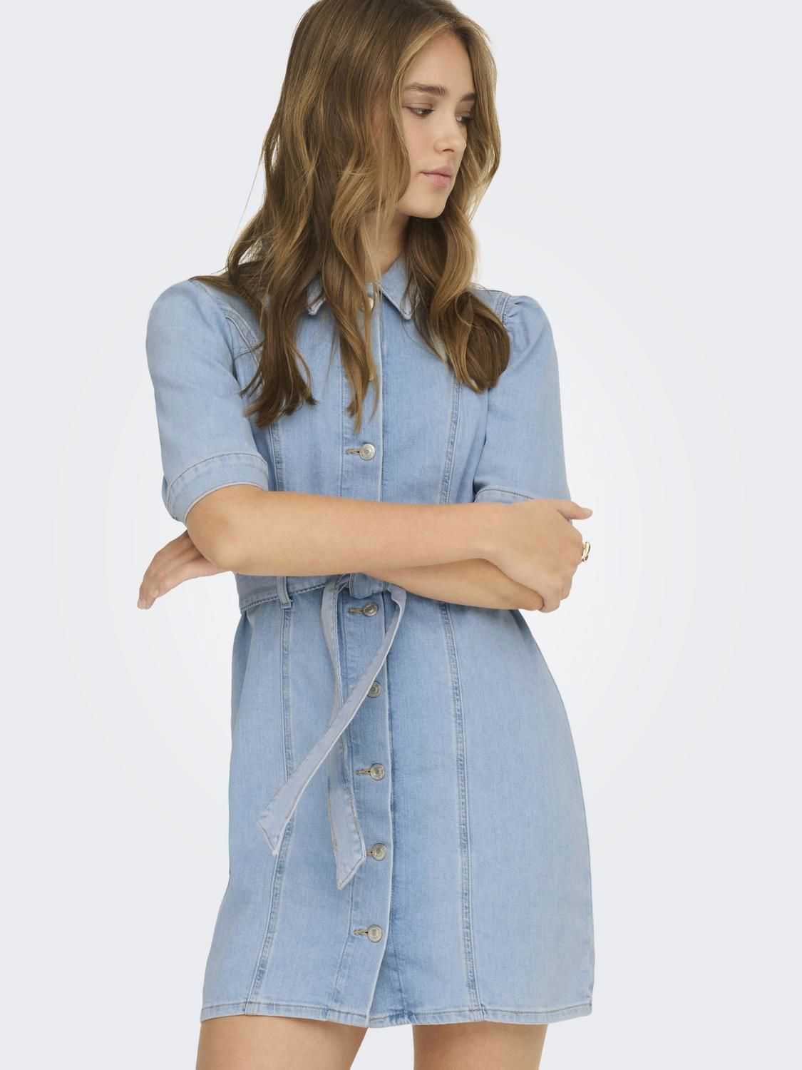 Onlvibbe Ss Belt Dnm Dress Akm Blå