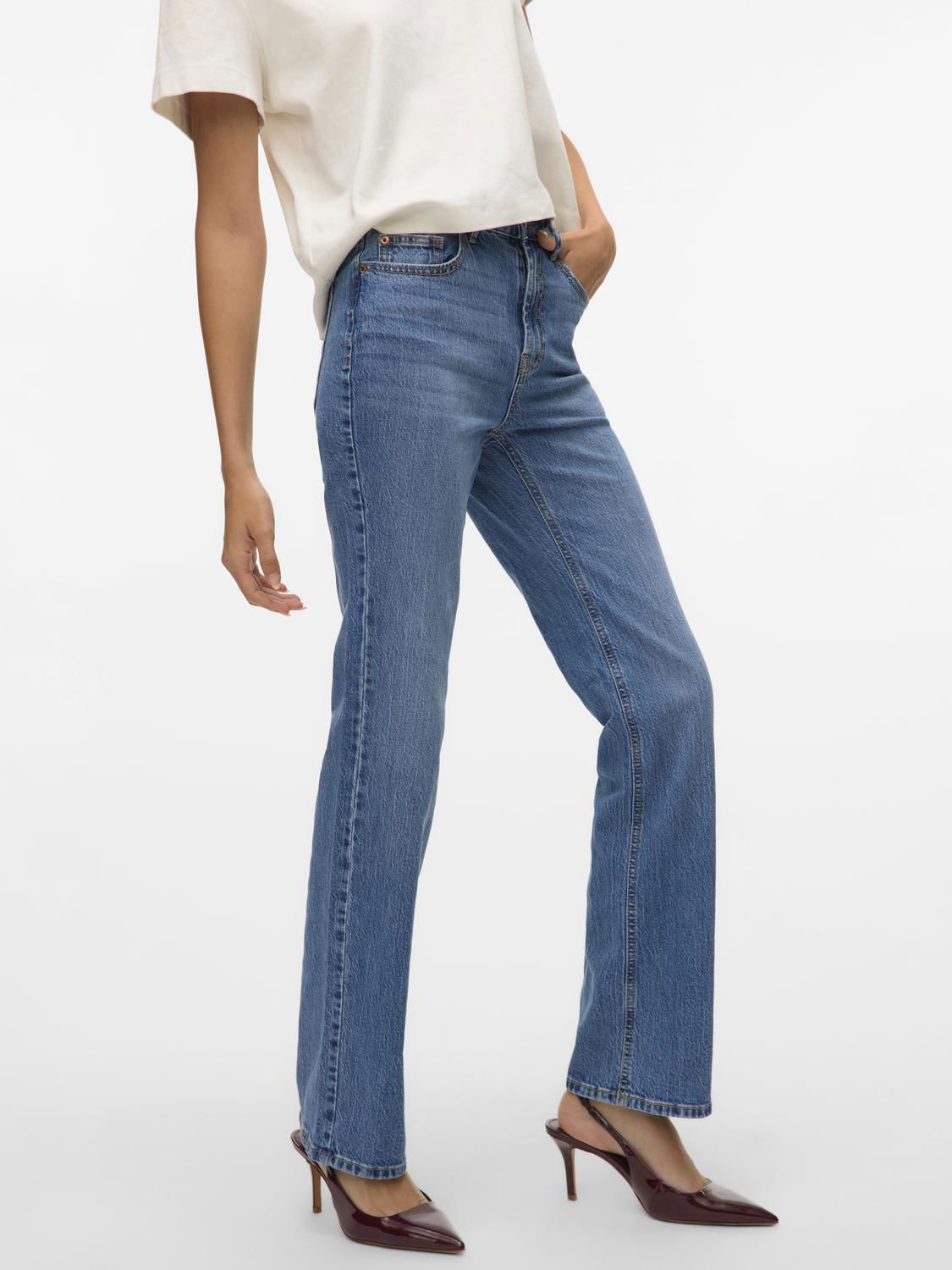 Vmtessa Hr Straight Jeans Li3114 Ga Noos Blå