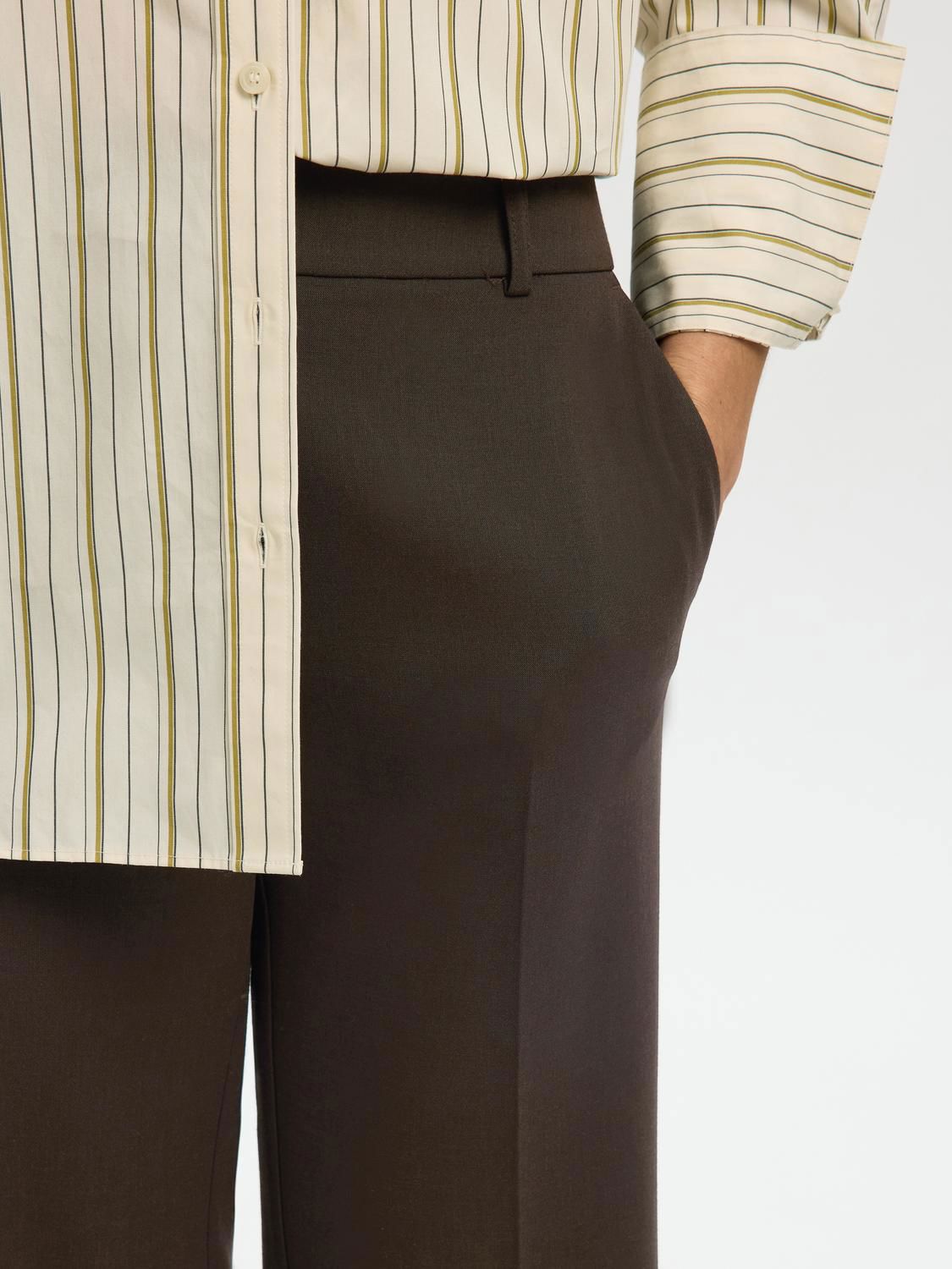 Slwrita Mw Wide Pant Mel Noos Brun