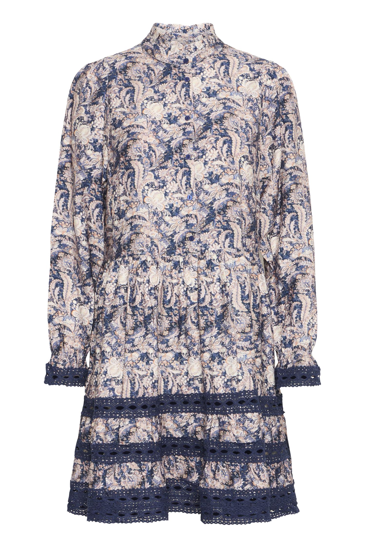 Pzpernille Dress Dark Blue Paisley Printed