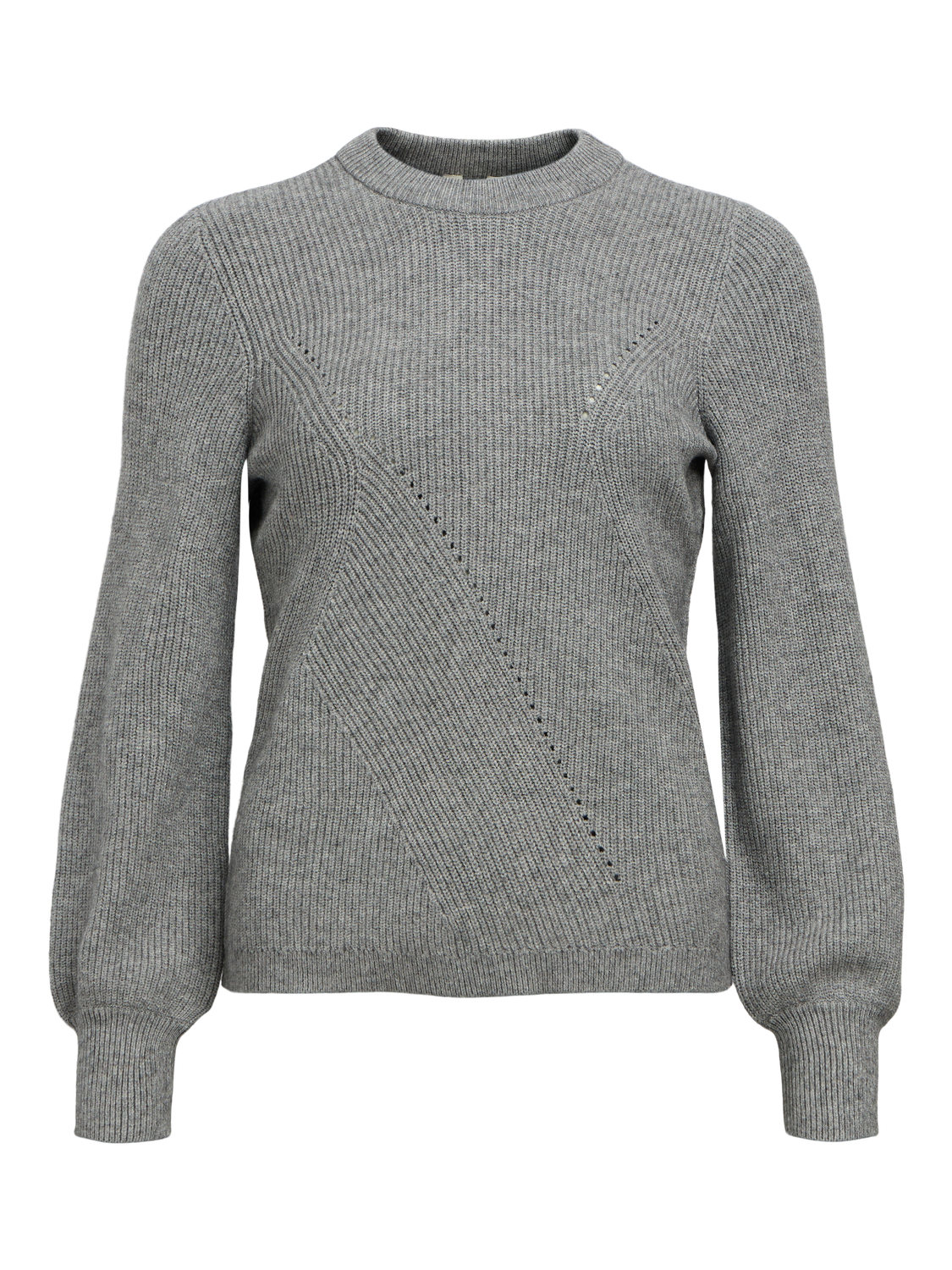 Objditte Re L/s Knit Pullover Noos Mellomgrå