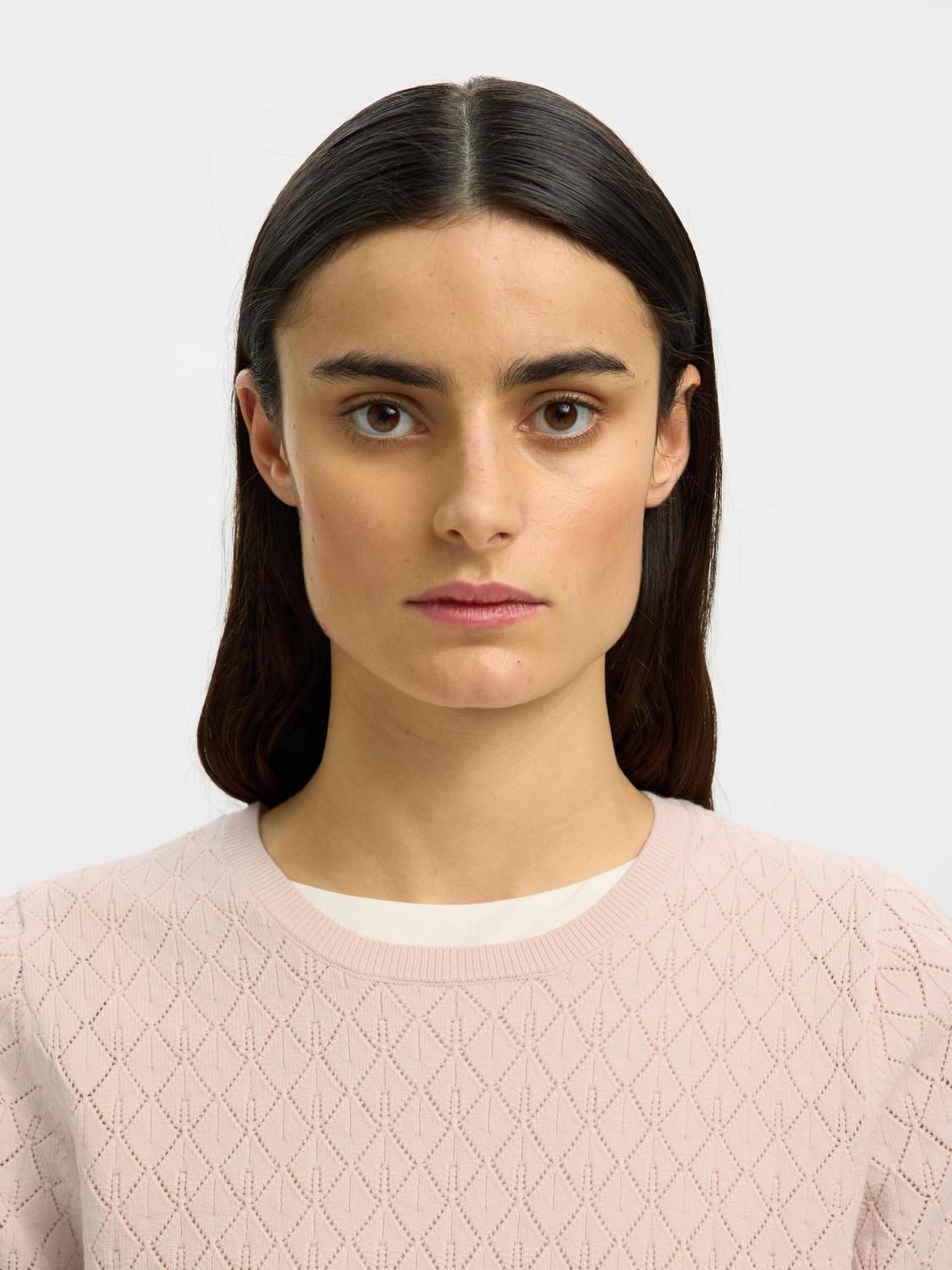 Slfhelen 2/4 Knit O-Neck Rosa