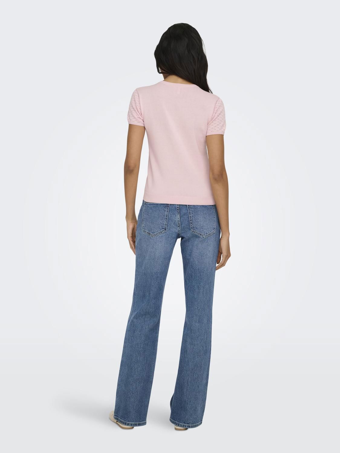 Onlluna Ss O-Neck Knt Rosa