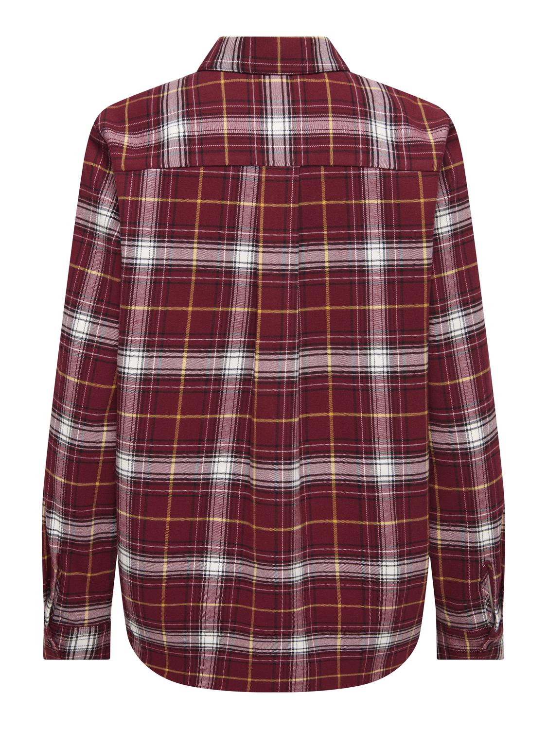 Onlwren Check Shirt Wvn Mørkerød