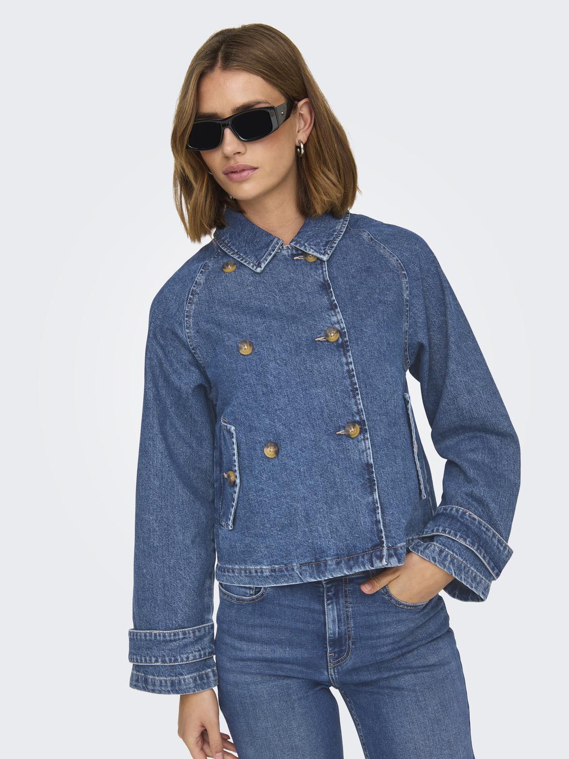 Onlapril Short Dnm Trench Akm Blå