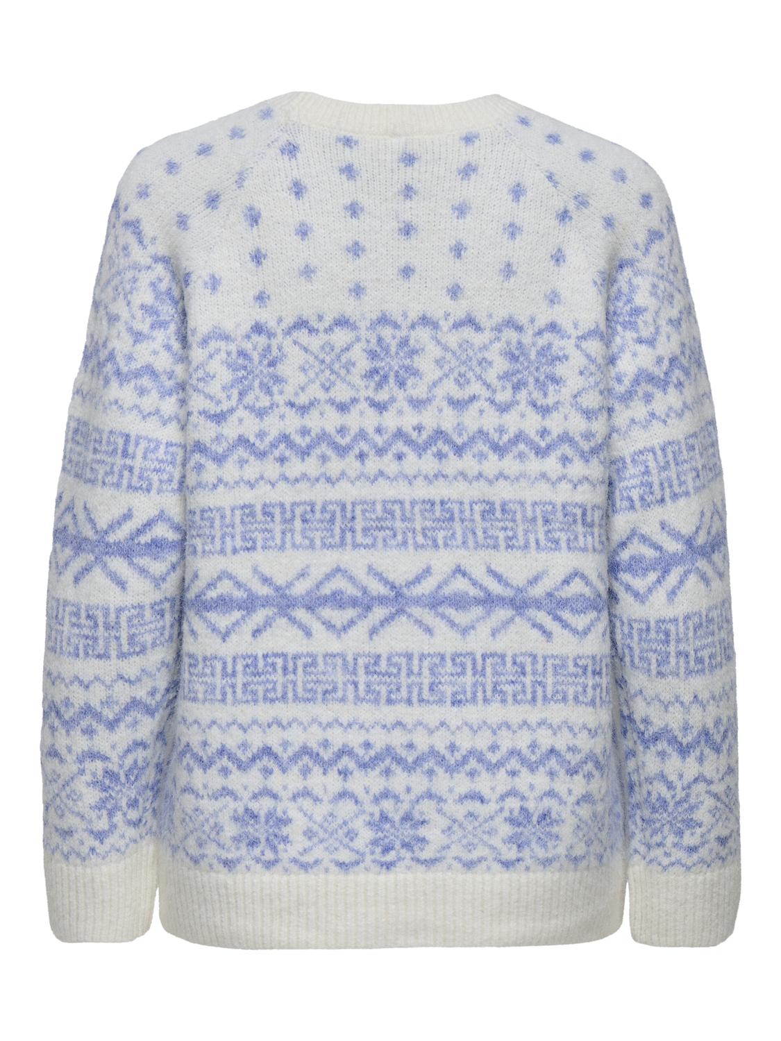 Onlxmas Nordic Ls O-Neck Knt Hvit