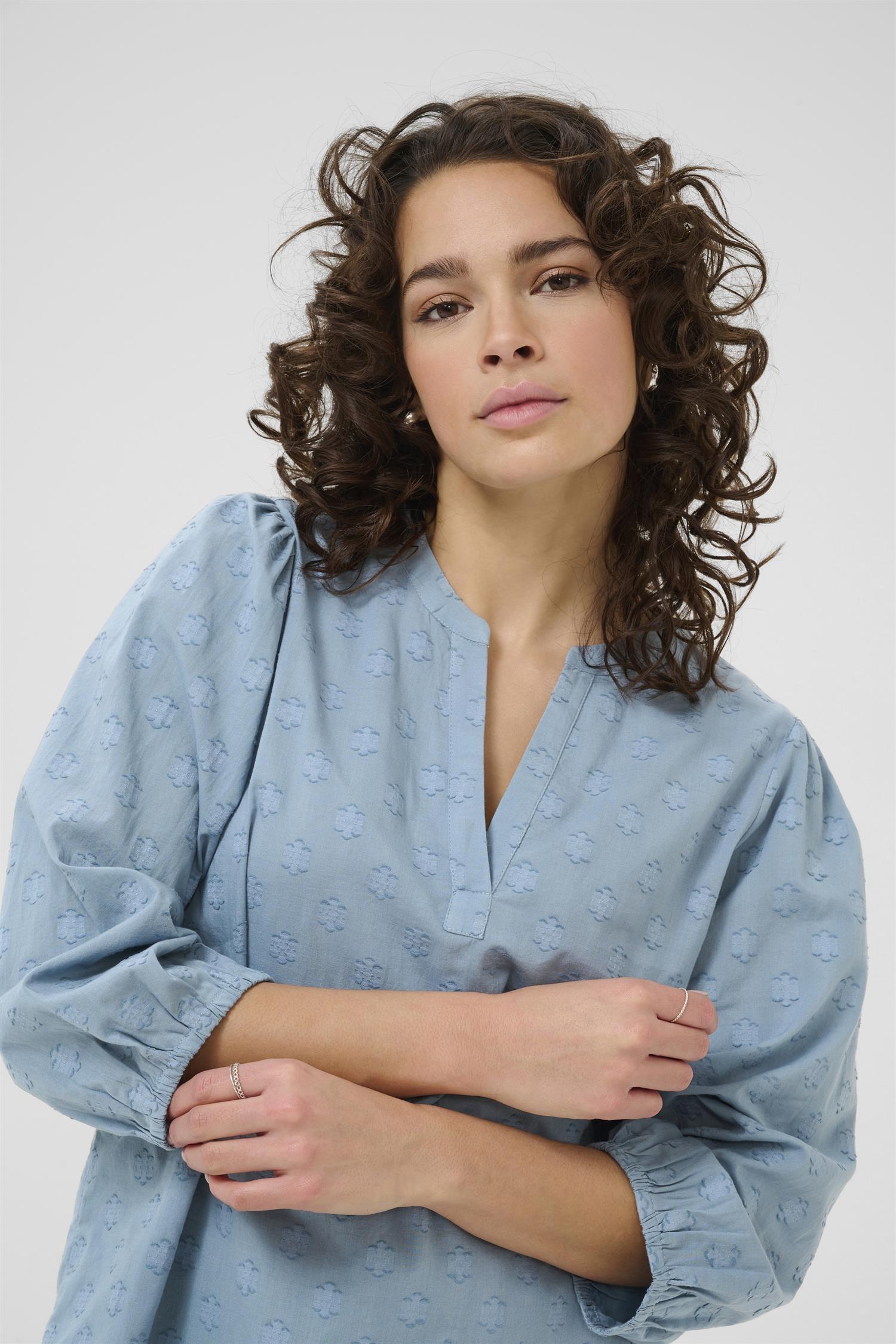 Kaenya Blouse 3/4 Sl Blå