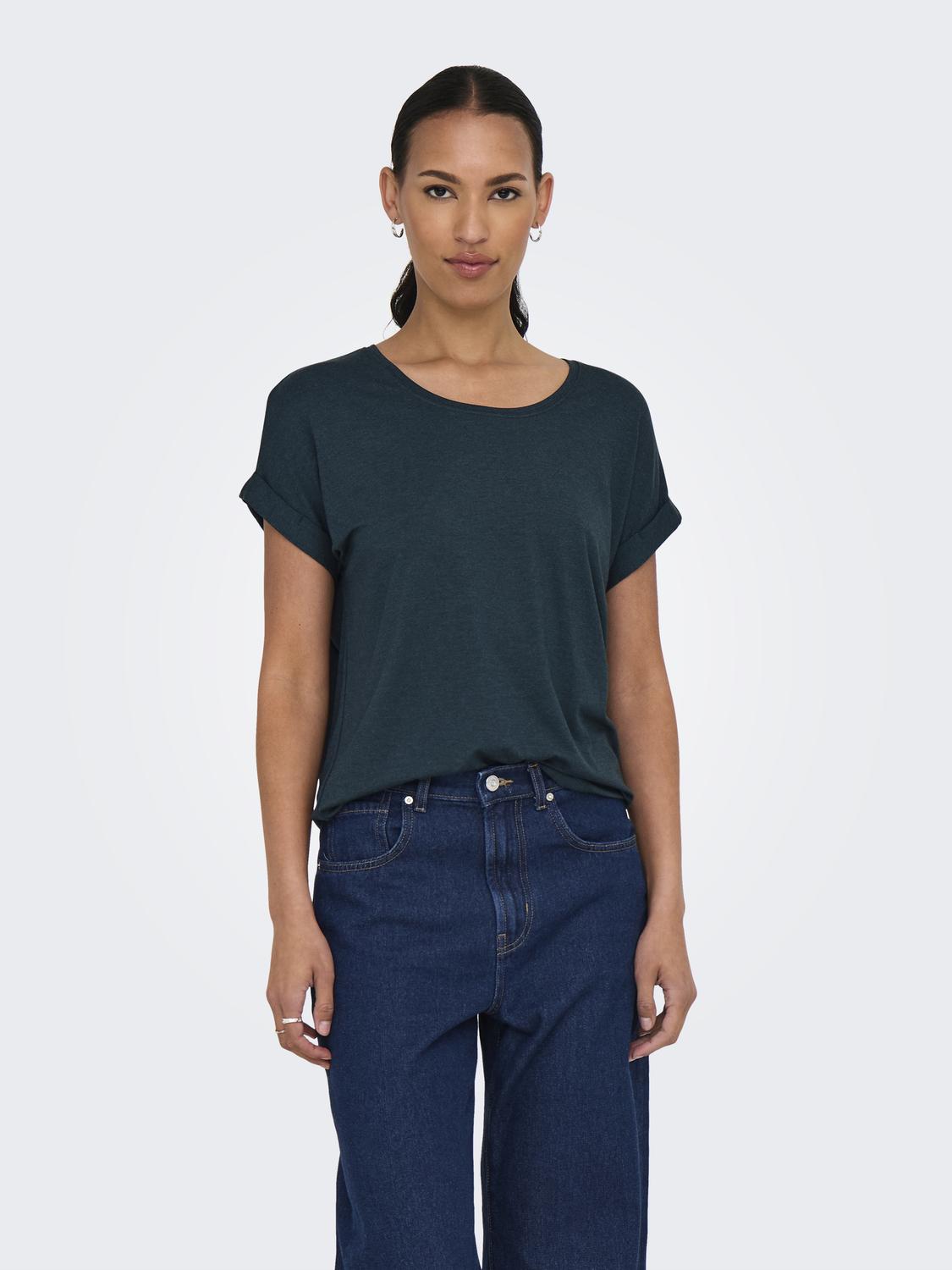 ONLMOSTER S/S O-NECK TOP NOOS JRS Mørketurkis