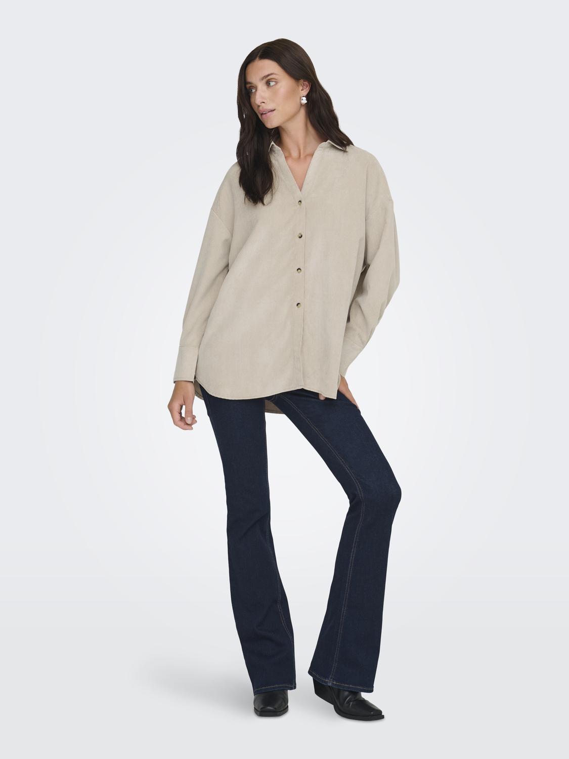 Onlmarike Life L/s Cord Loose Shirt Pnt Brun